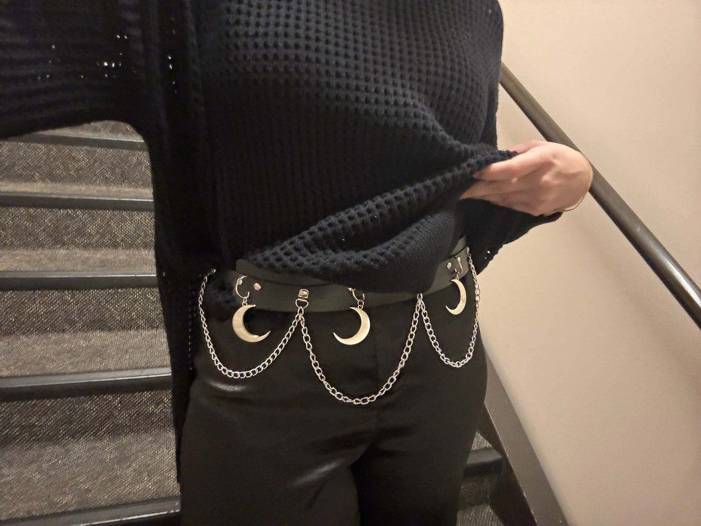 🌙 Moon Chains black waist belt 🌖