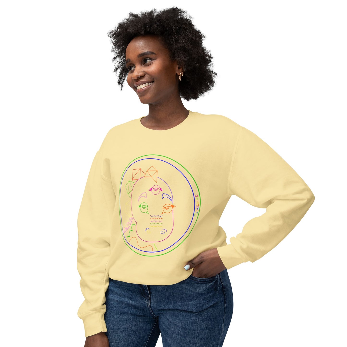 80's Neon Tabasaurus® Logo Unisex Lightweight Crewneck Sweatshirt