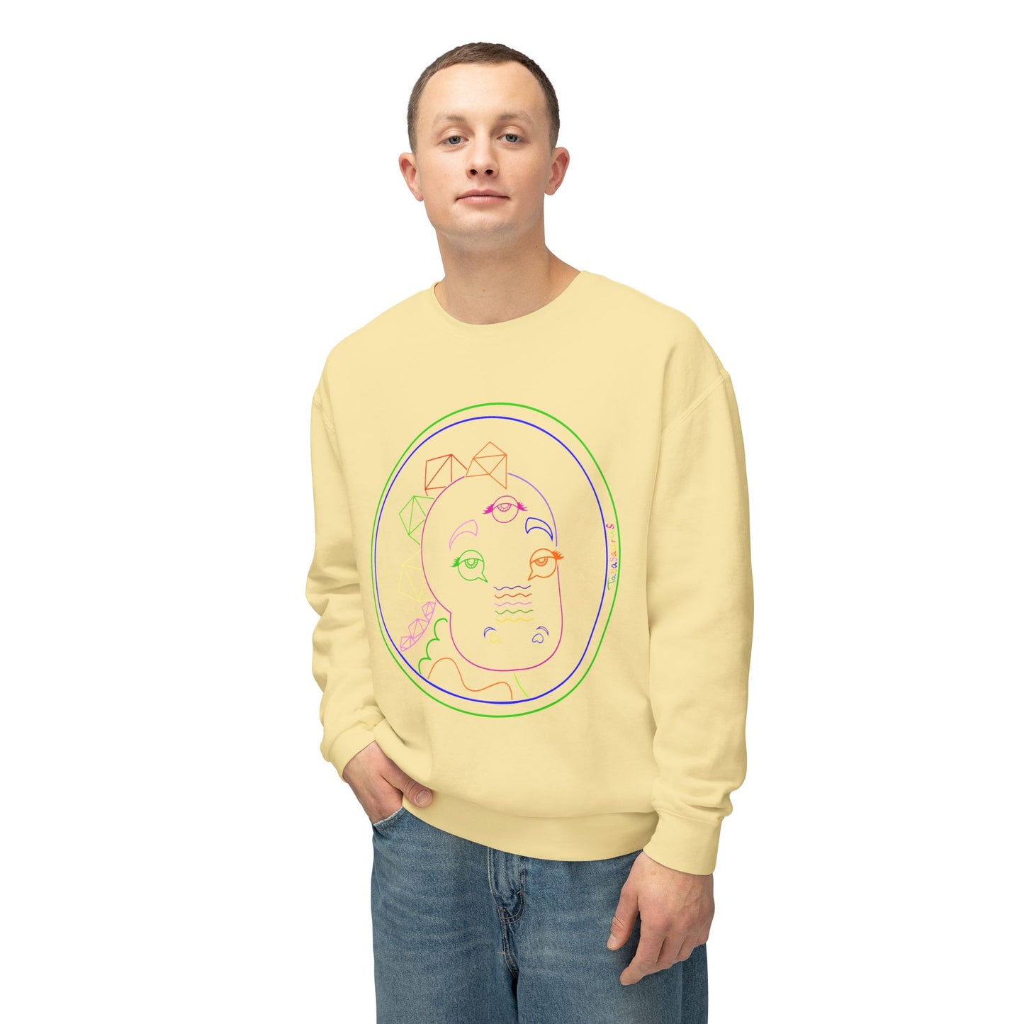 80's Neon Tabasaurus® Logo Unisex Lightweight Crewneck Sweatshirt