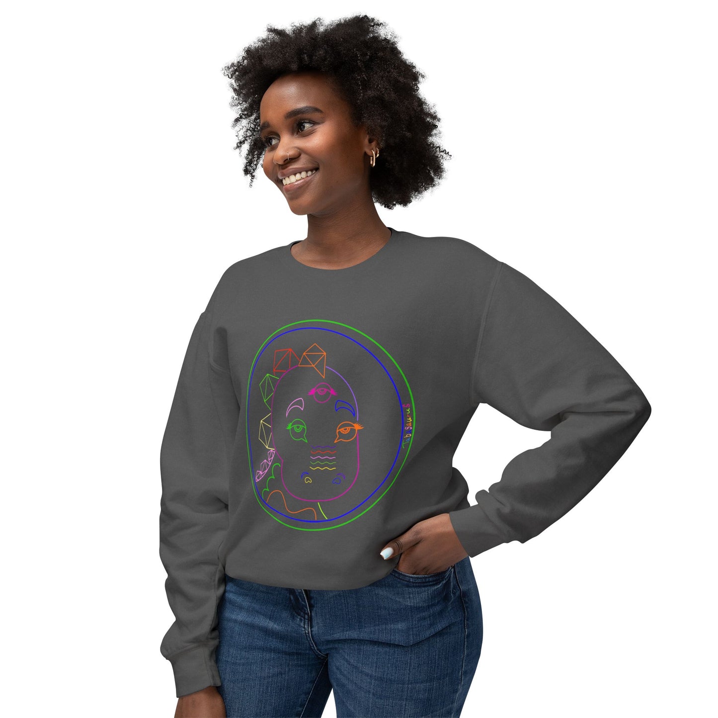 80's Neon Tabasaurus® Logo Unisex Lightweight Crewneck Sweatshirt