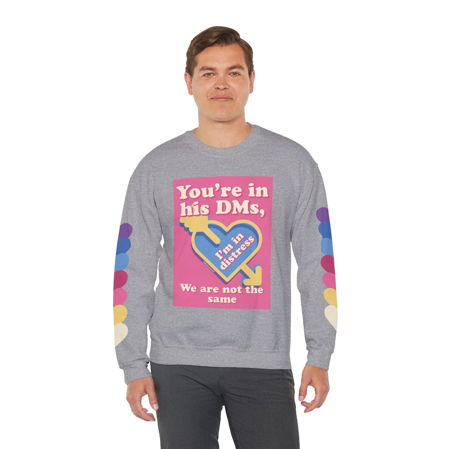 "DMs in Distress" Original Unisex Heavy Blend™ Crewneck Sweatshirt