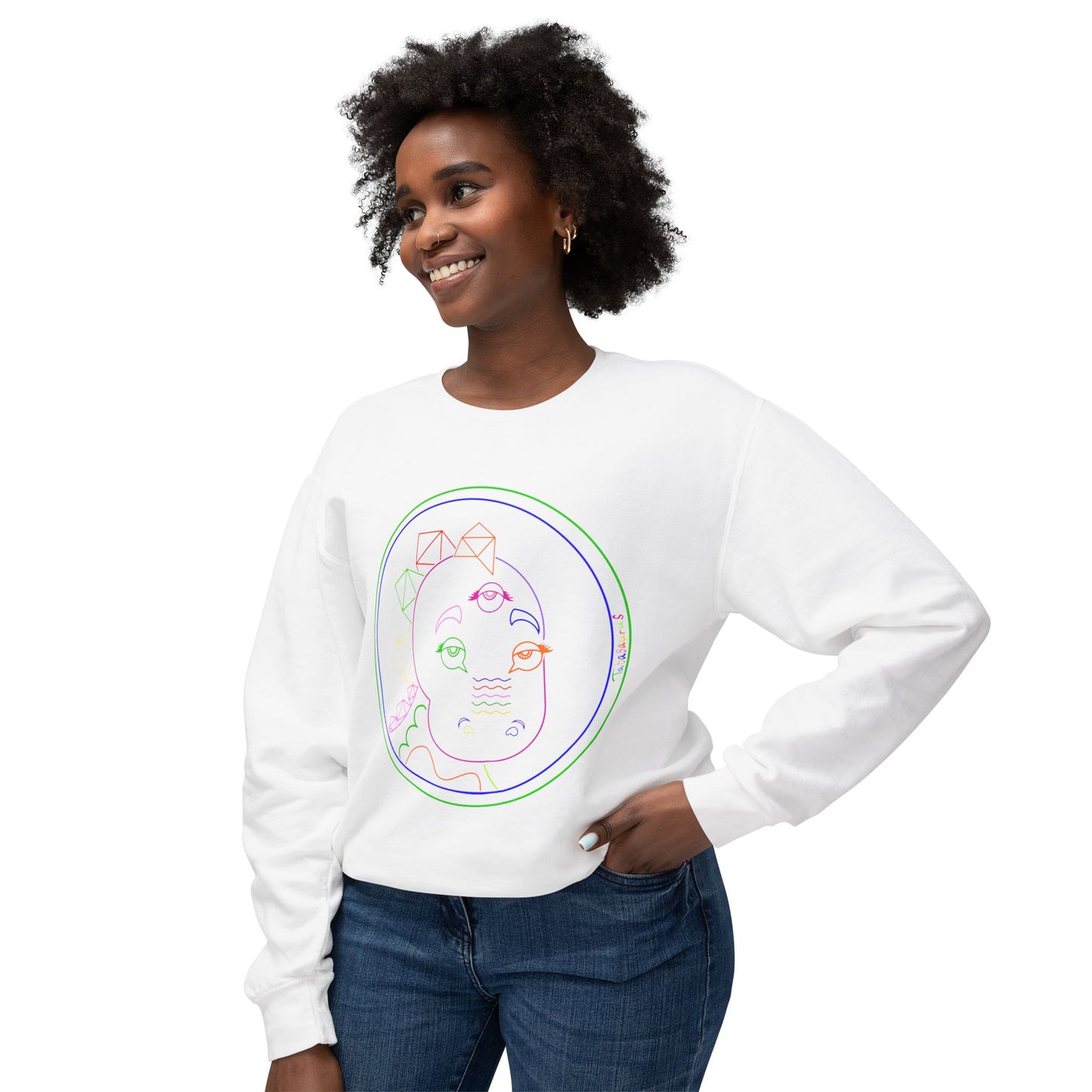 80's Neon Tabasaurus® Logo Unisex Lightweight Crewneck Sweatshirt