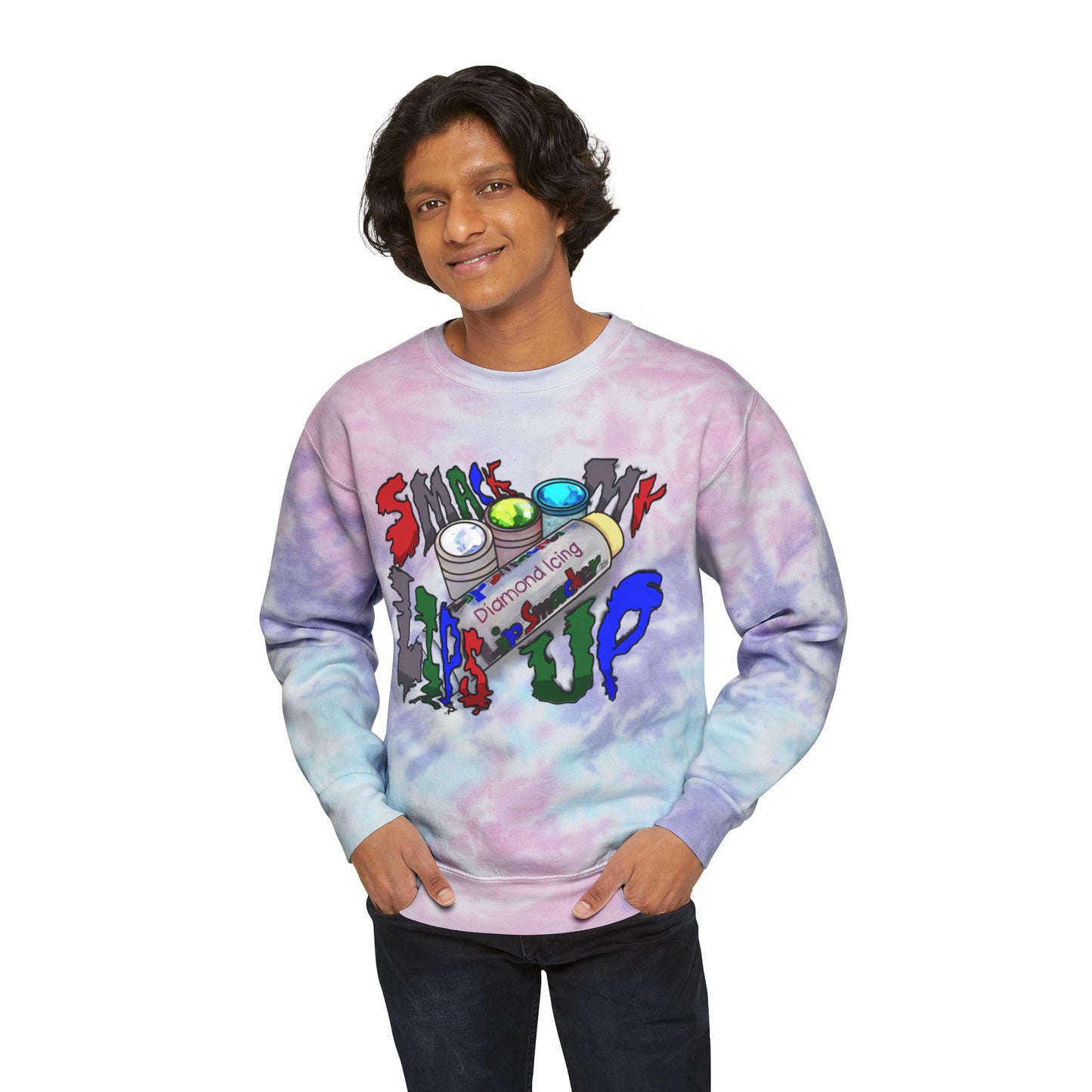 💄 "Sm💋 My Lips Up!" 💄 Unisex Tie-Dye Sweatshirt