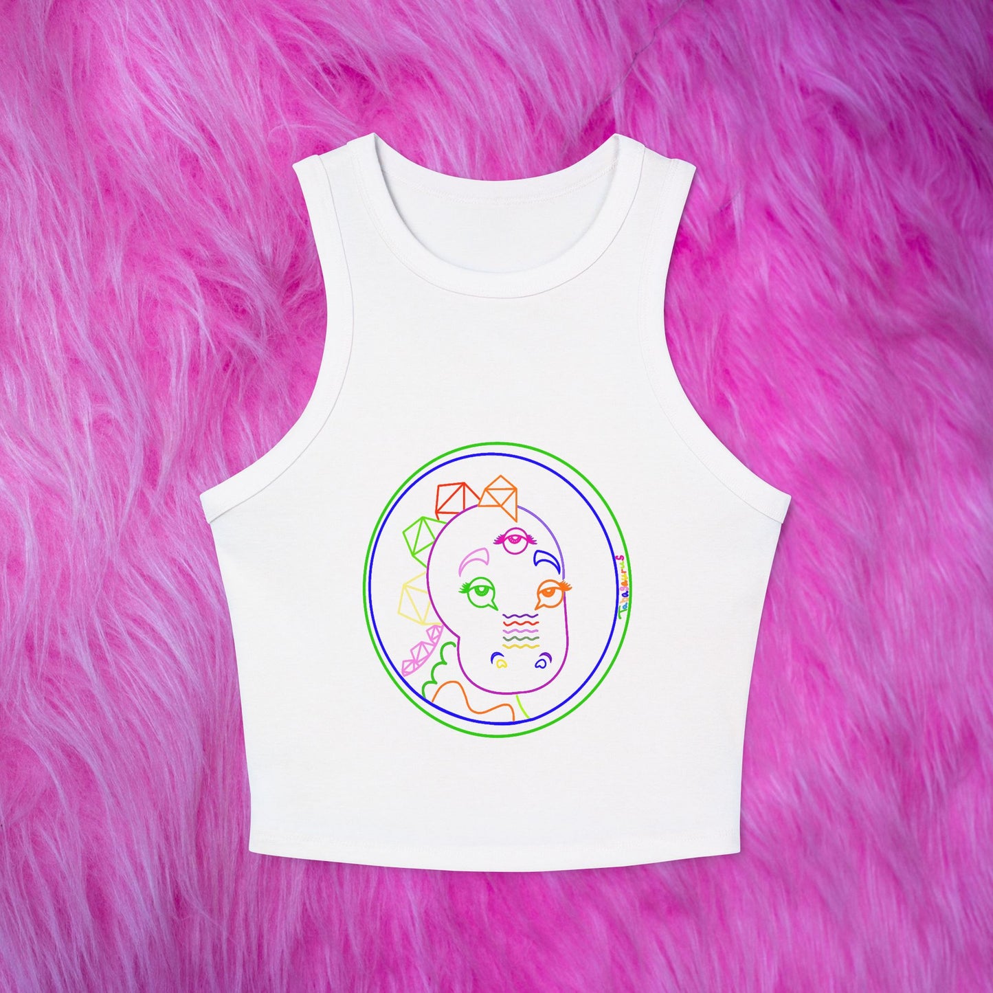 Tabasaurus® Neon Micro Rib Racer Tank Top