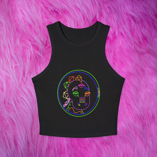 Tabasaurus® Neon Micro Rib Racer Tank Top
