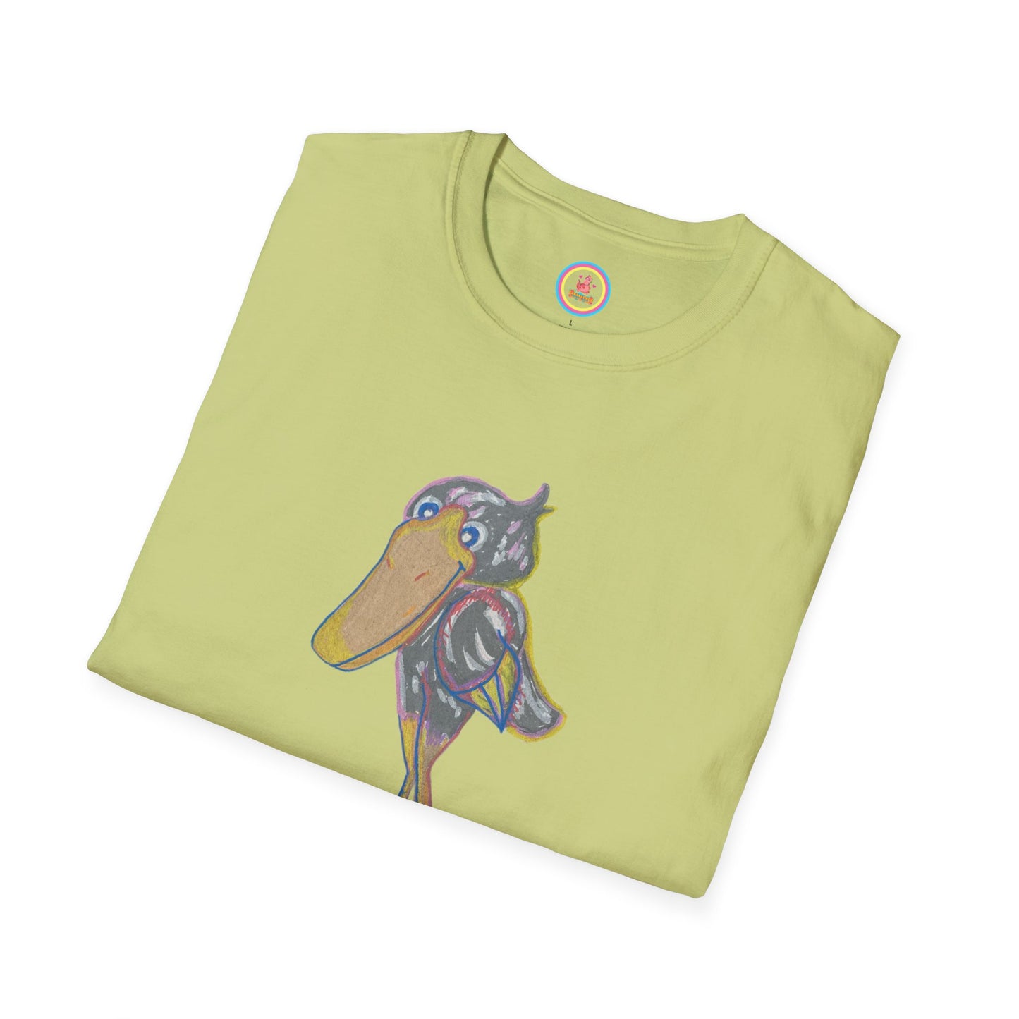 "Friendly Shoebill Stork" Unisex Softstyle T-Shirt