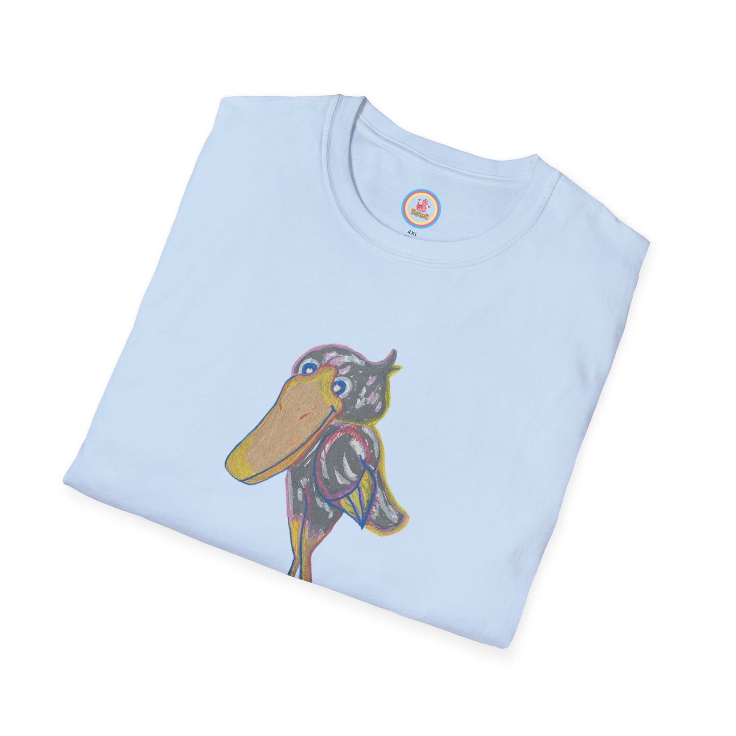 "Friendly Shoebill Stork" Unisex Softstyle T-Shirt