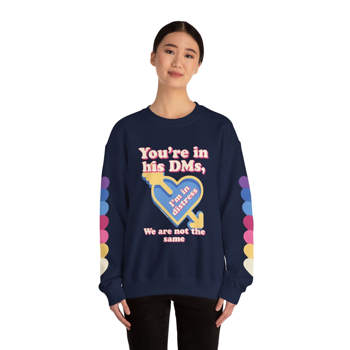 "DMs in Distress" Original Unisex Heavy Blend™ Crewneck Sweatshirt