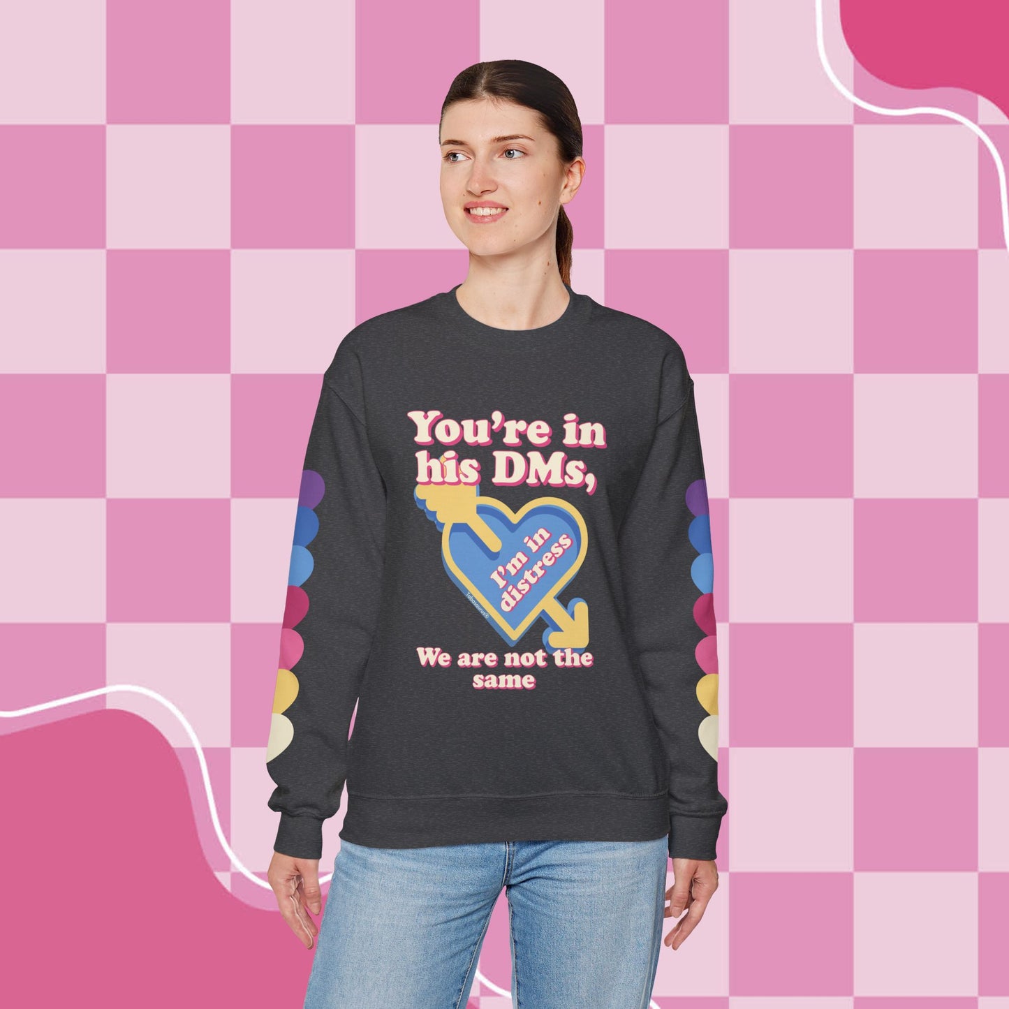 "DMs in Distress" Original Unisex Heavy Blend™ Crewneck Sweatshirt