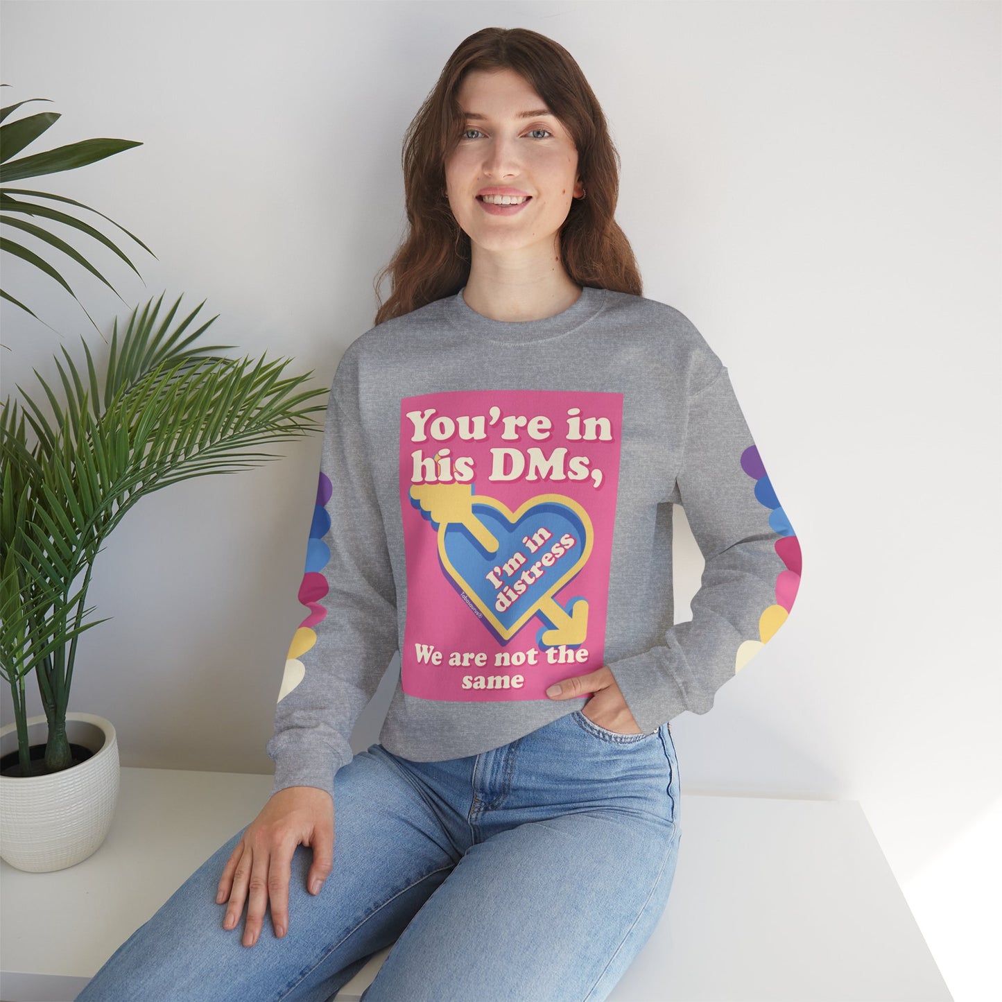 "DMs in Distress" Original Unisex Heavy Blend™ Crewneck Sweatshirt