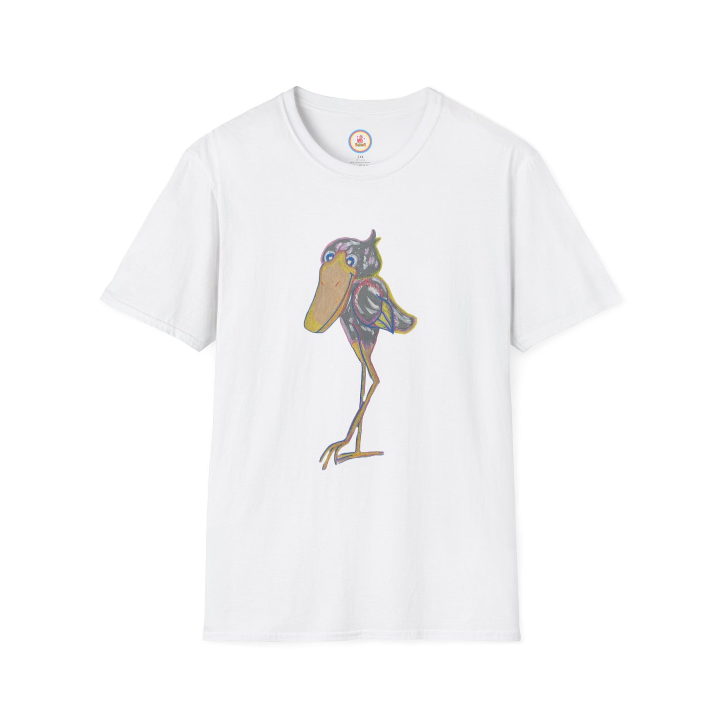 "Friendly Shoebill Stork" Unisex Softstyle T-Shirt