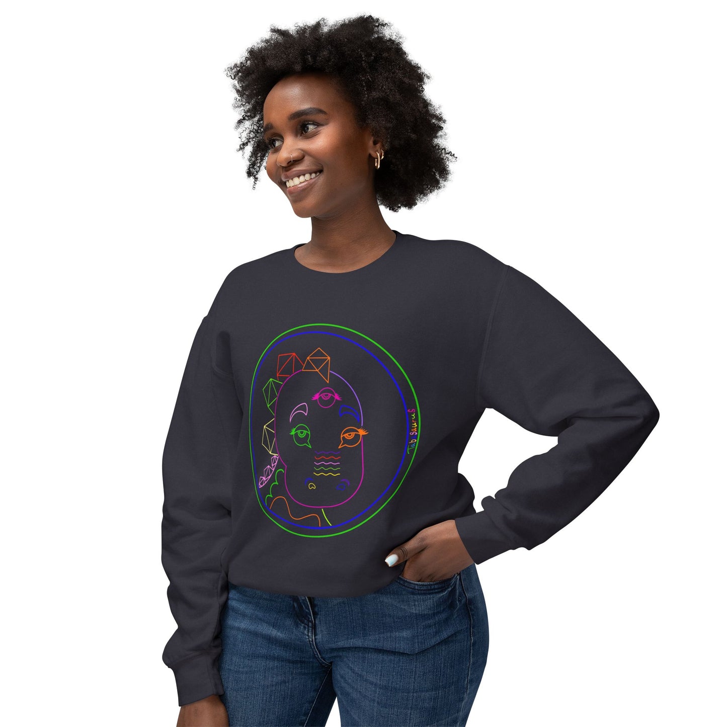 80's Neon Tabasaurus® Logo Unisex Lightweight Crewneck Sweatshirt