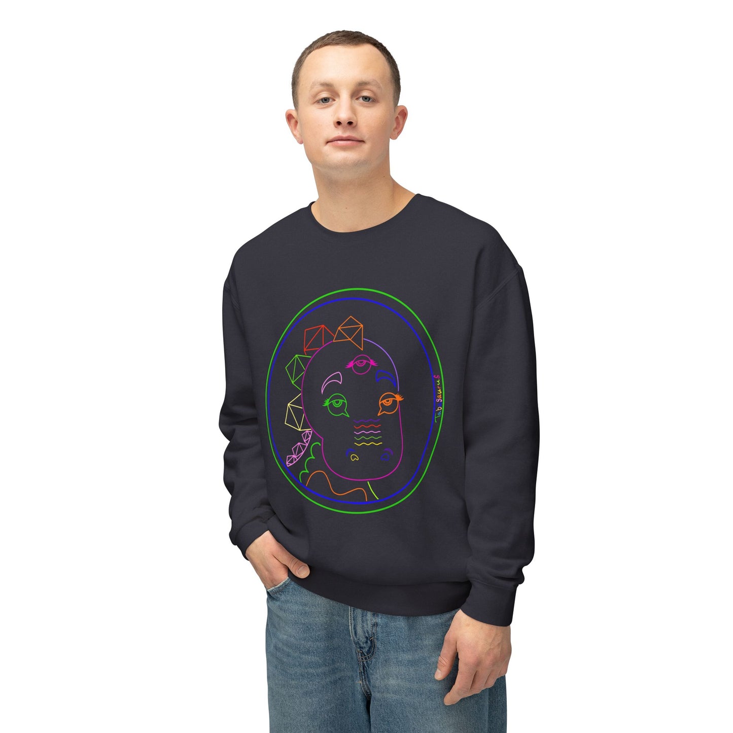 80's Neon Tabasaurus® Logo Unisex Lightweight Crewneck Sweatshirt