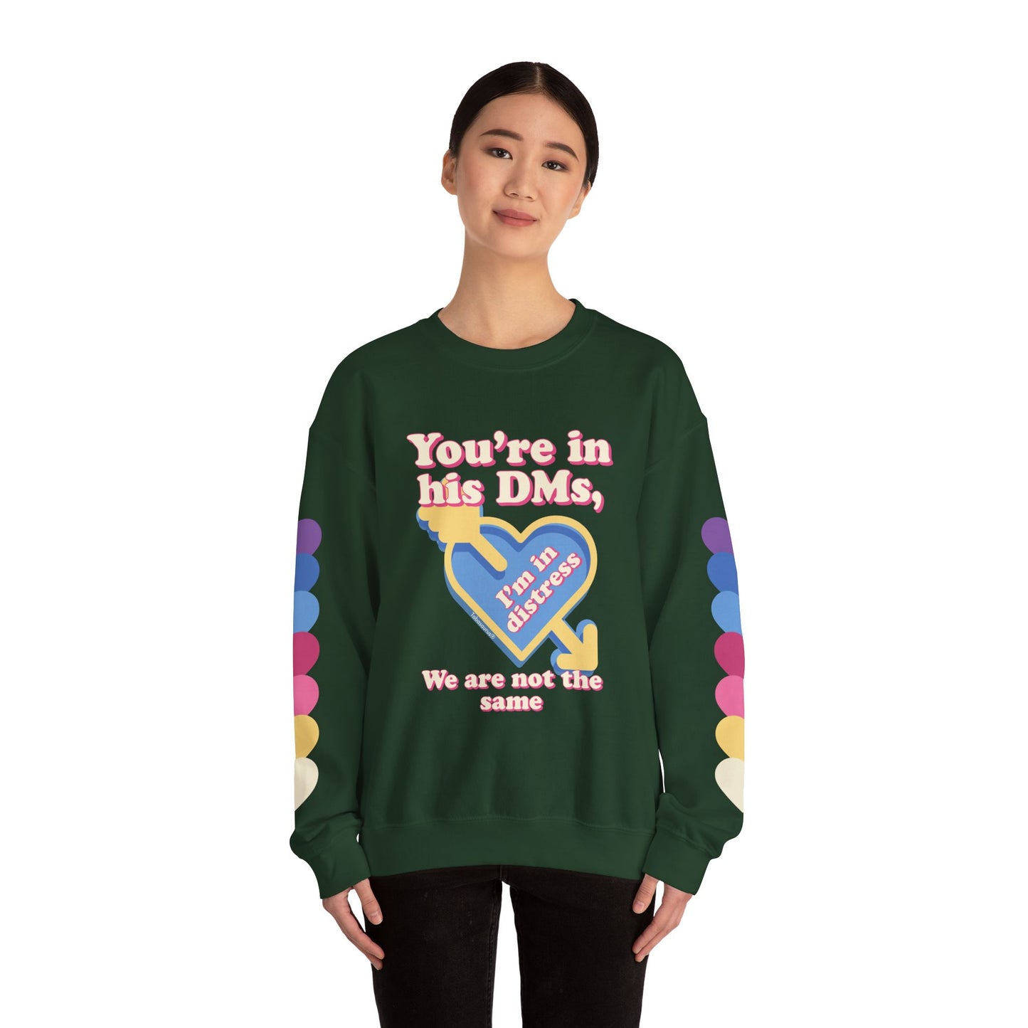 "DMs in Distress" Original Unisex Heavy Blend™ Crewneck Sweatshirt