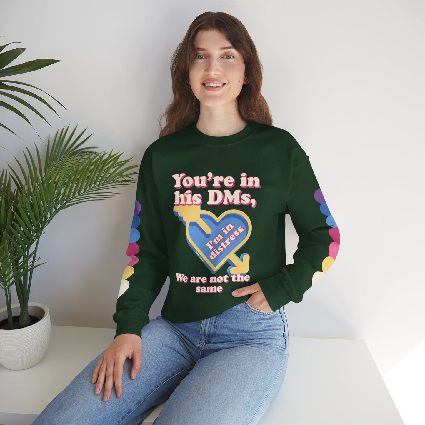 "DMs in Distress" Original Unisex Heavy Blend™ Crewneck Sweatshirt