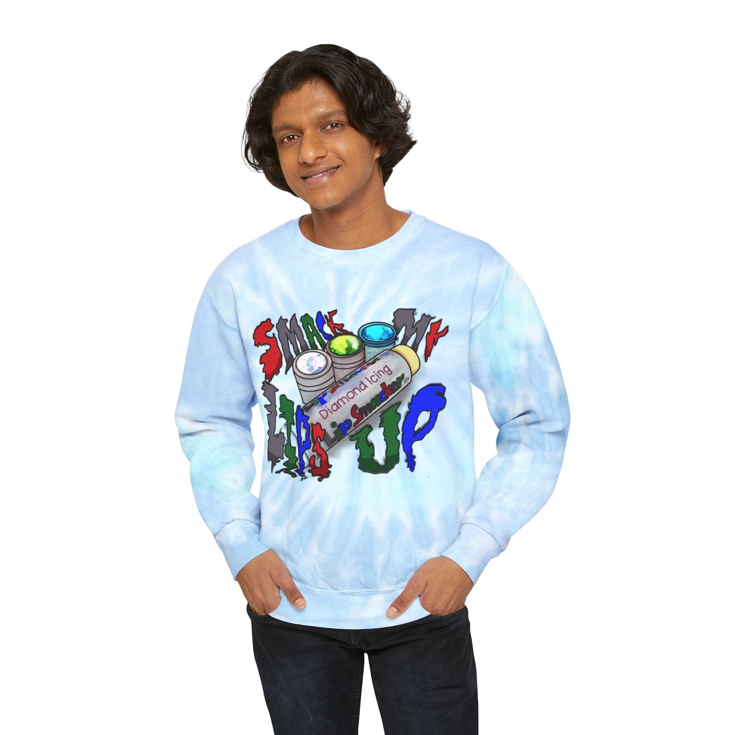 💄 "Sm💋 My Lips Up!" 💄 Unisex Tie-Dye Sweatshirt