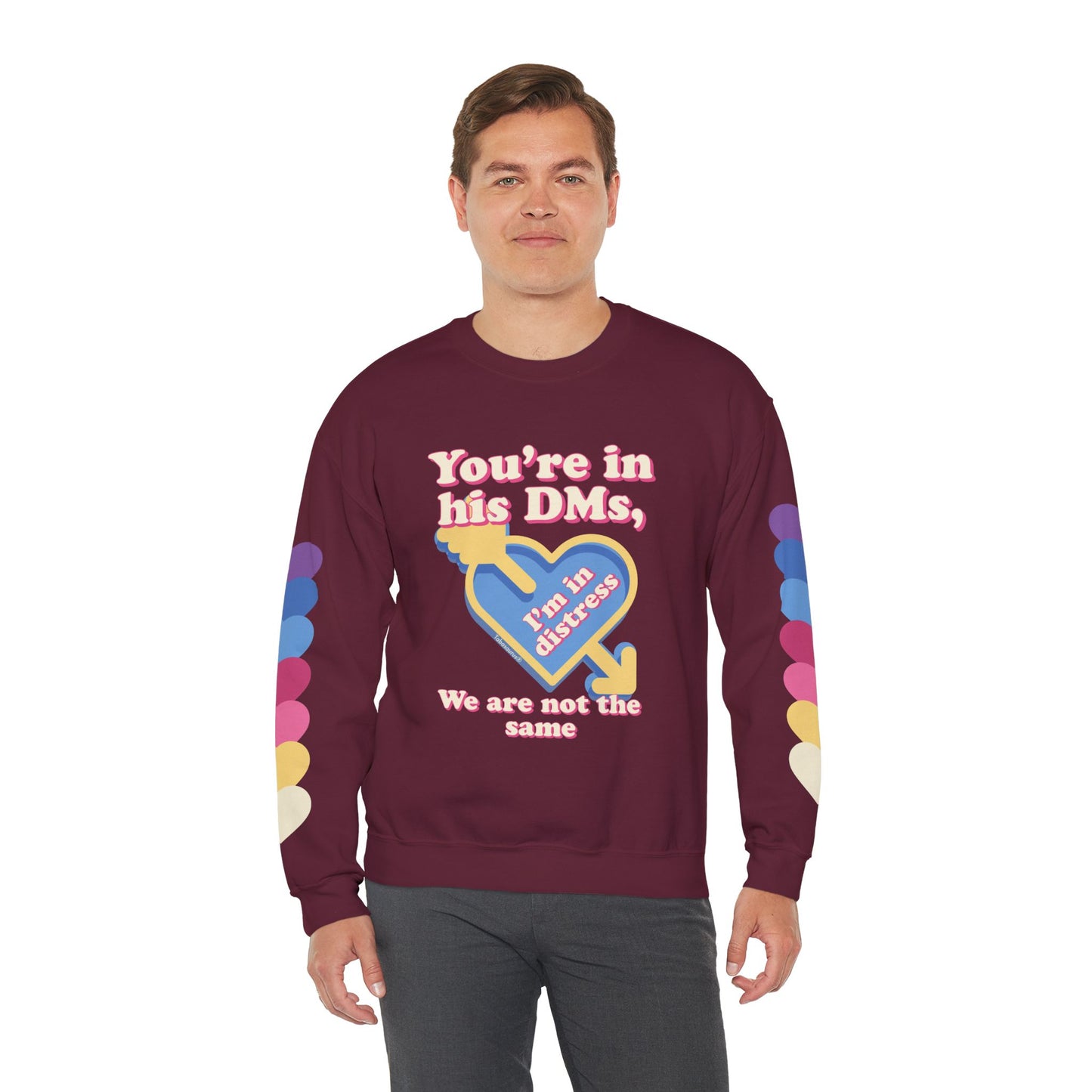 "DMs in Distress" Original Unisex Heavy Blend™ Crewneck Sweatshirt