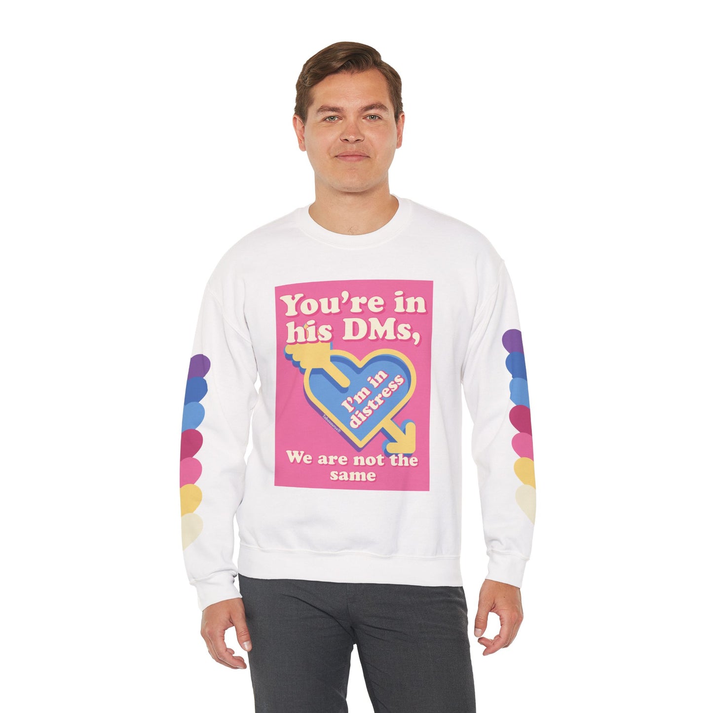 "DMs in Distress" Original Unisex Heavy Blend™ Crewneck Sweatshirt