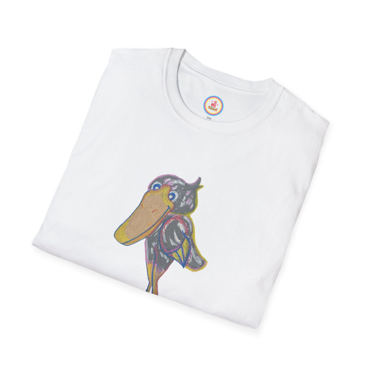 "Friendly Shoebill Stork" Unisex Softstyle T-Shirt