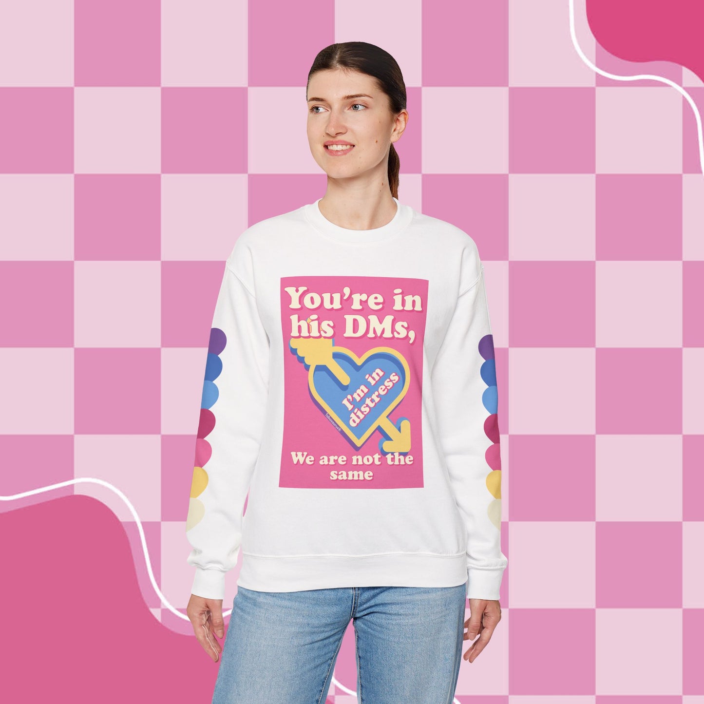 "DMs in Distress" Original Unisex Heavy Blend™ Crewneck Sweatshirt