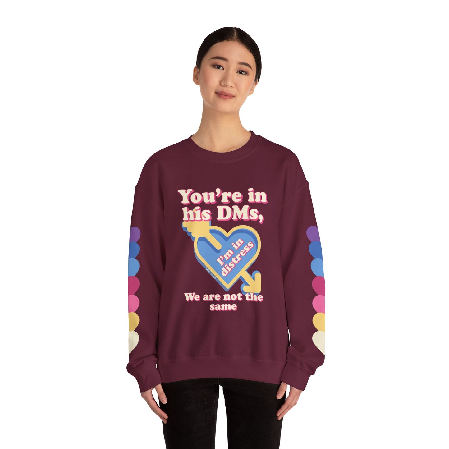 "DMs in Distress" Original Unisex Heavy Blend™ Crewneck Sweatshirt