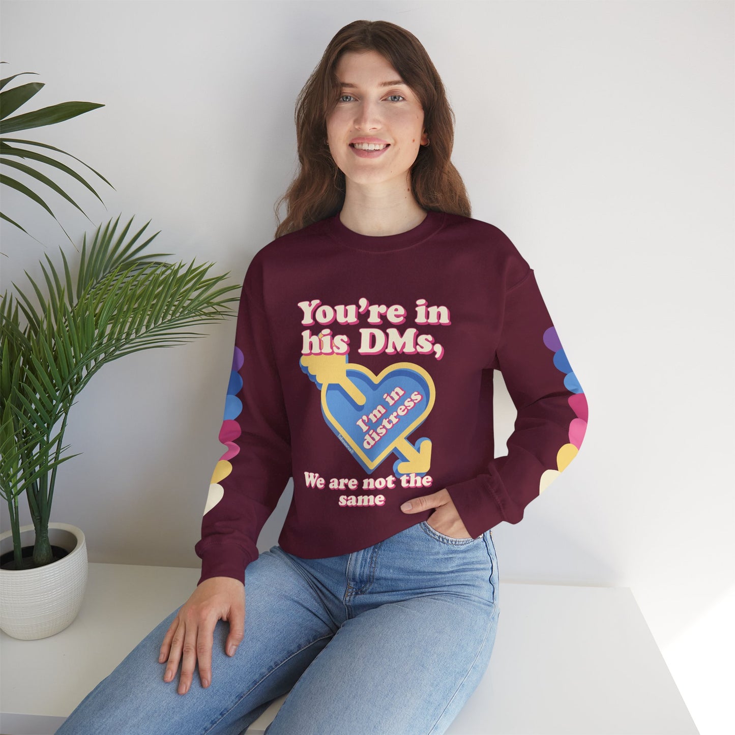 "DMs in Distress" Original Unisex Heavy Blend™ Crewneck Sweatshirt