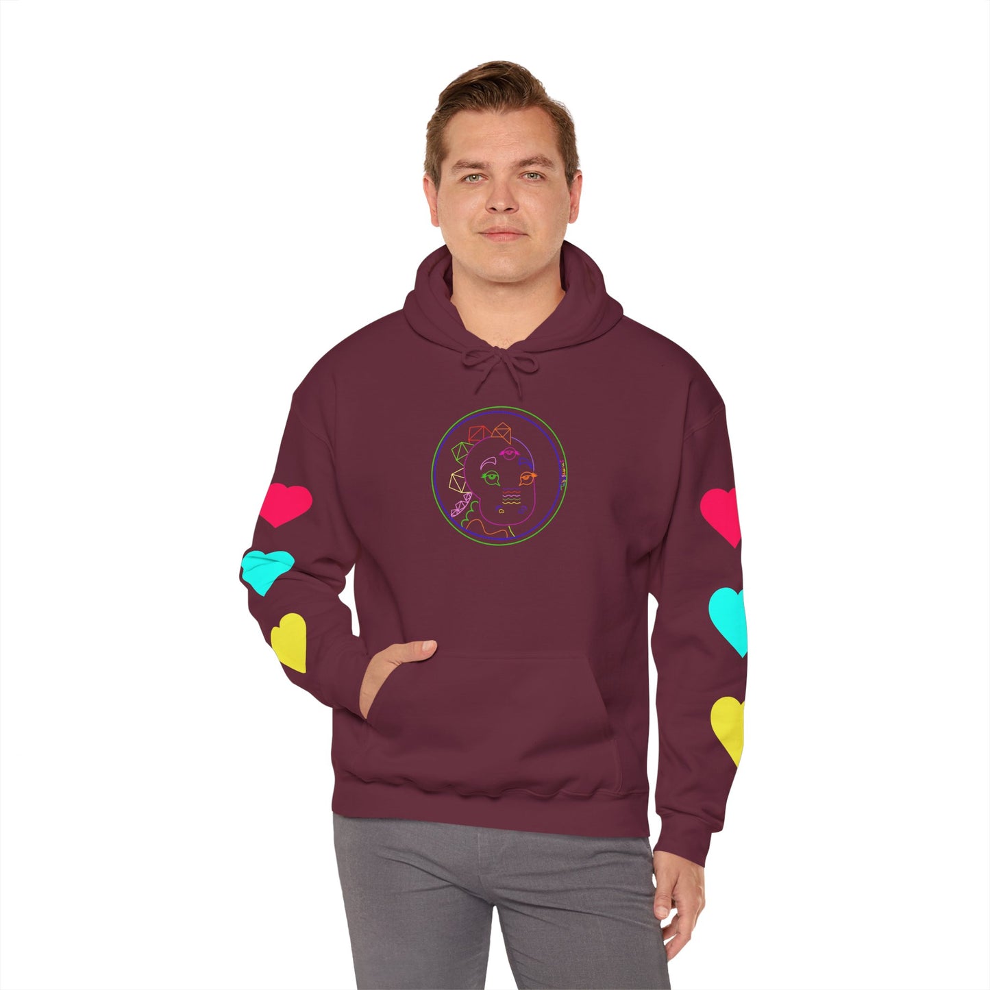 80's Neon Tabasaurus® Unisex Heavy Blend™ Hooded Sweatshirt