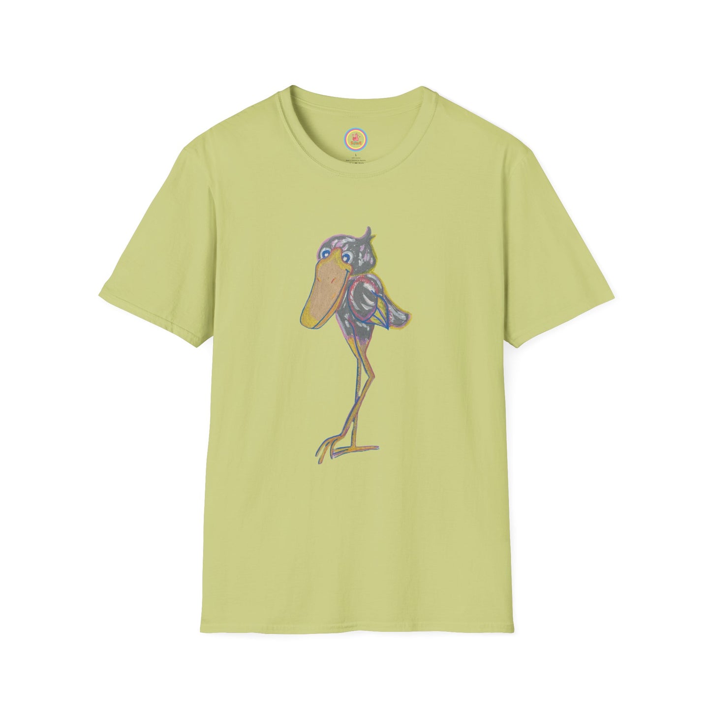 "Friendly Shoebill Stork" Unisex Softstyle T-Shirt