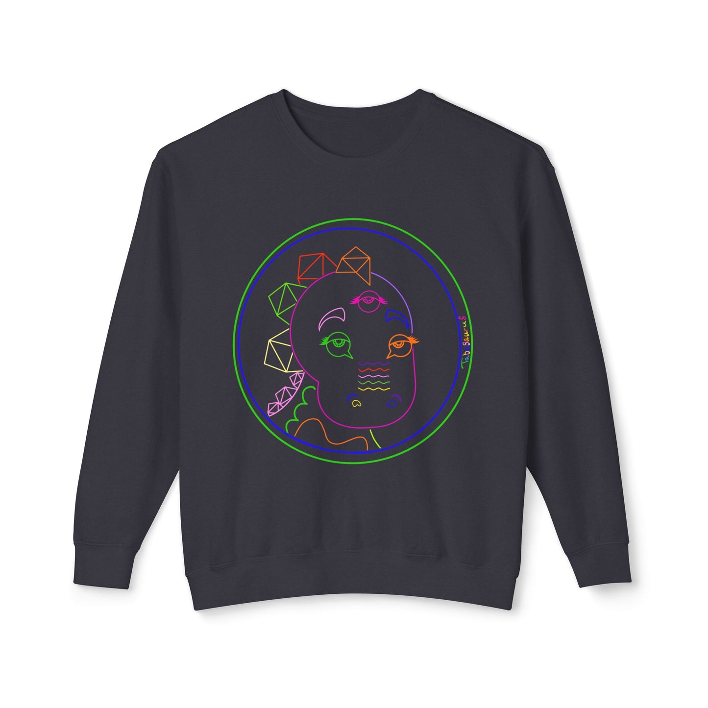 80's Neon Tabasaurus® Logo Unisex Lightweight Crewneck Sweatshirt