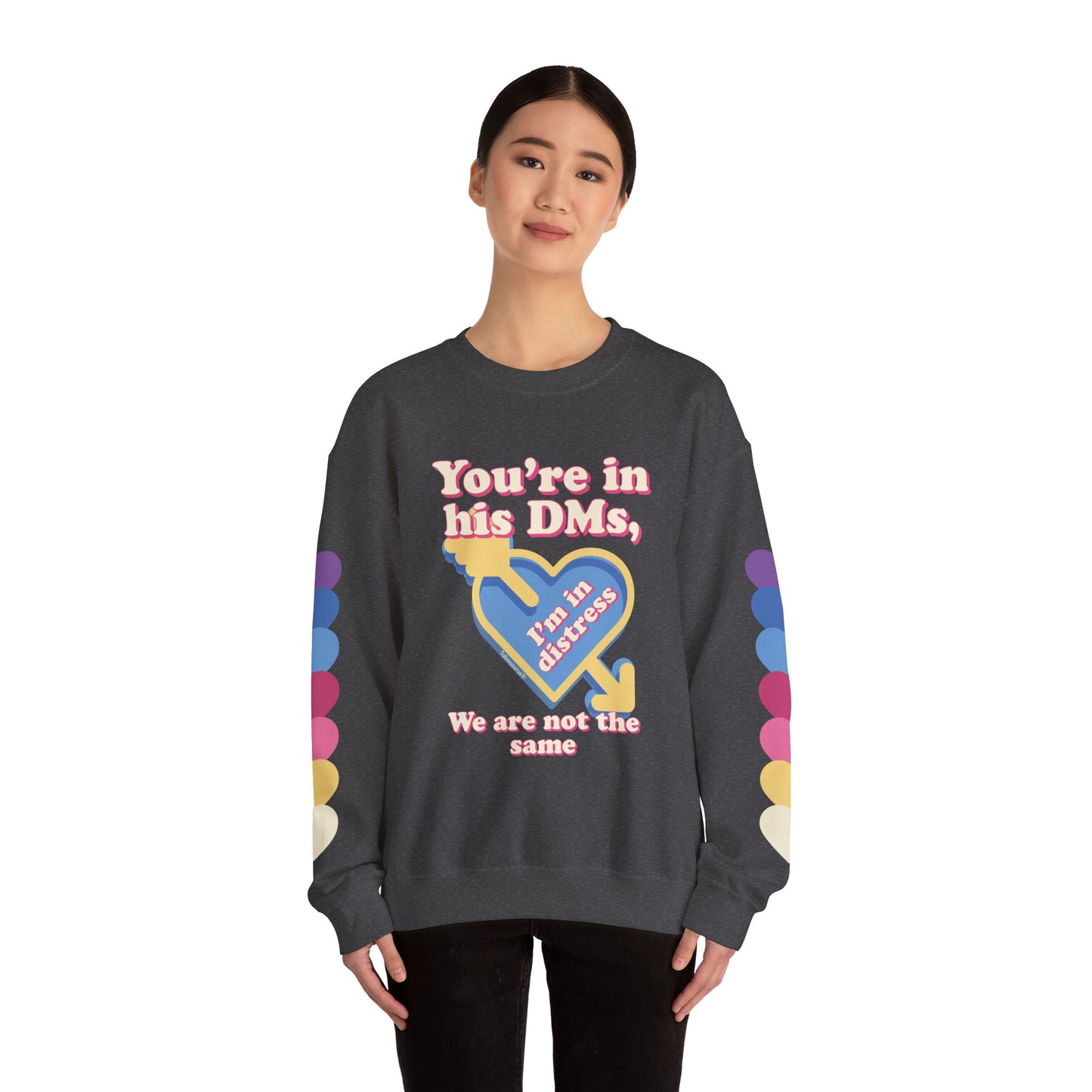 "DMs in Distress" Original Unisex Heavy Blend™ Crewneck Sweatshirt