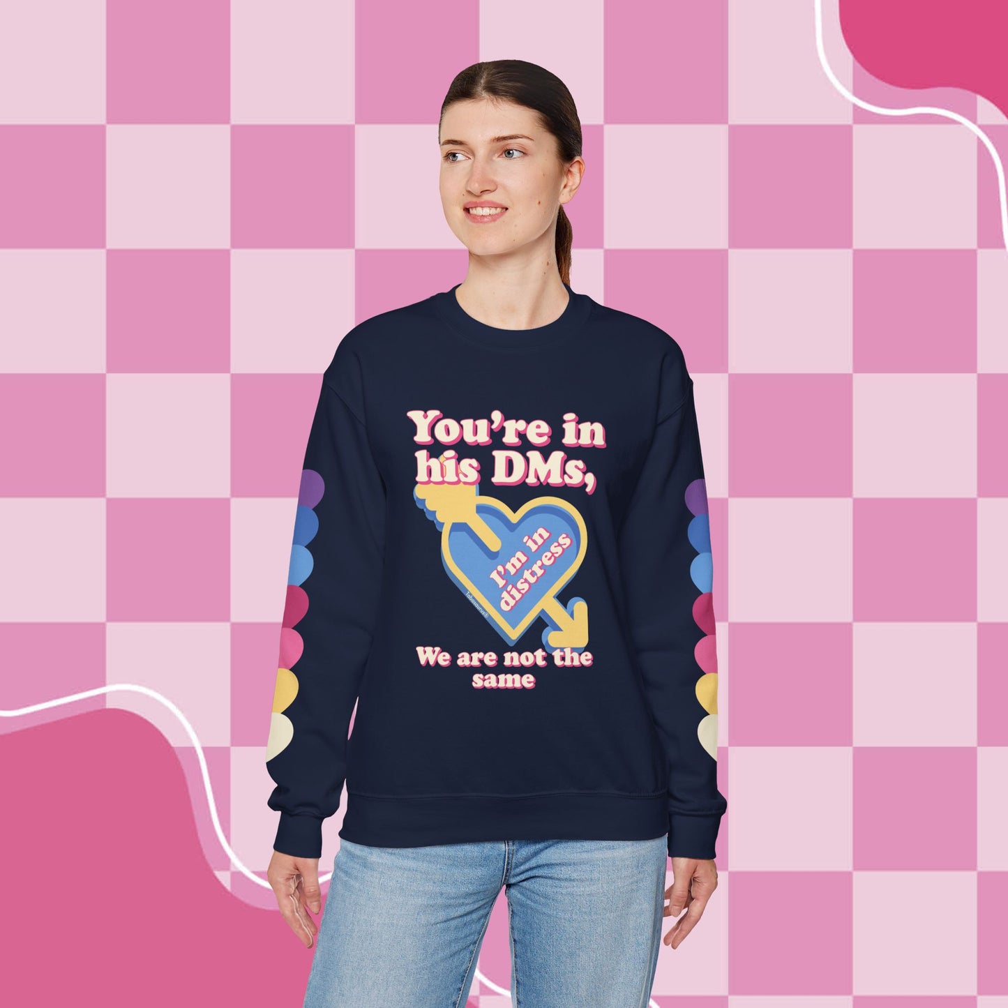 "DMs in Distress" Original Unisex Heavy Blend™ Crewneck Sweatshirt