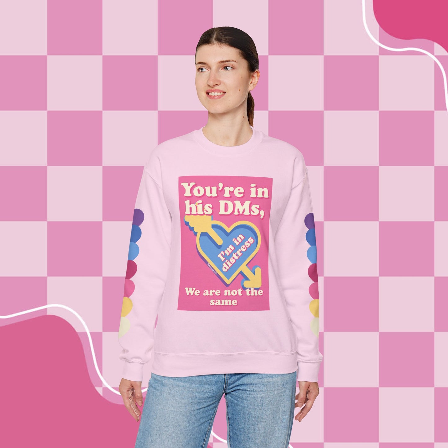 "DMs in Distress" Original Unisex Heavy Blend™ Crewneck Sweatshirt