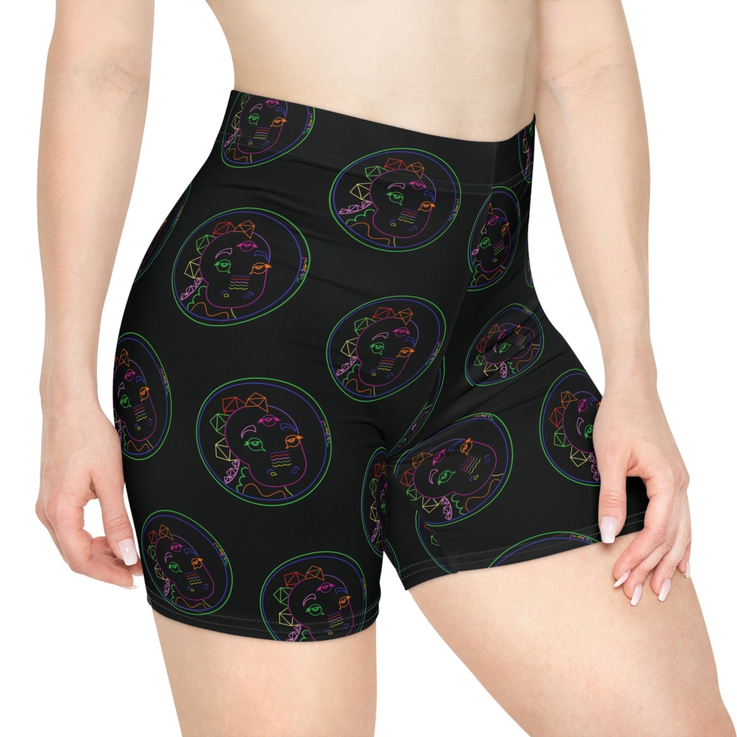 80's Neon Tabasaurus® Logo Biker Shorts