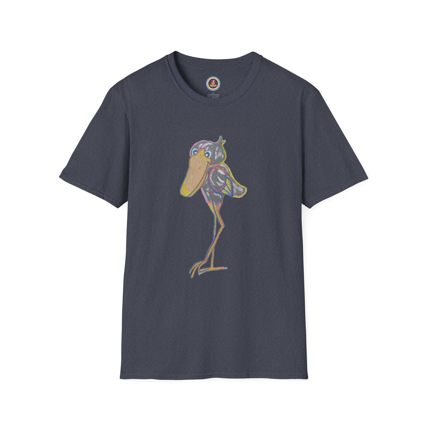 "Friendly Shoebill Stork" Unisex Softstyle T-Shirt