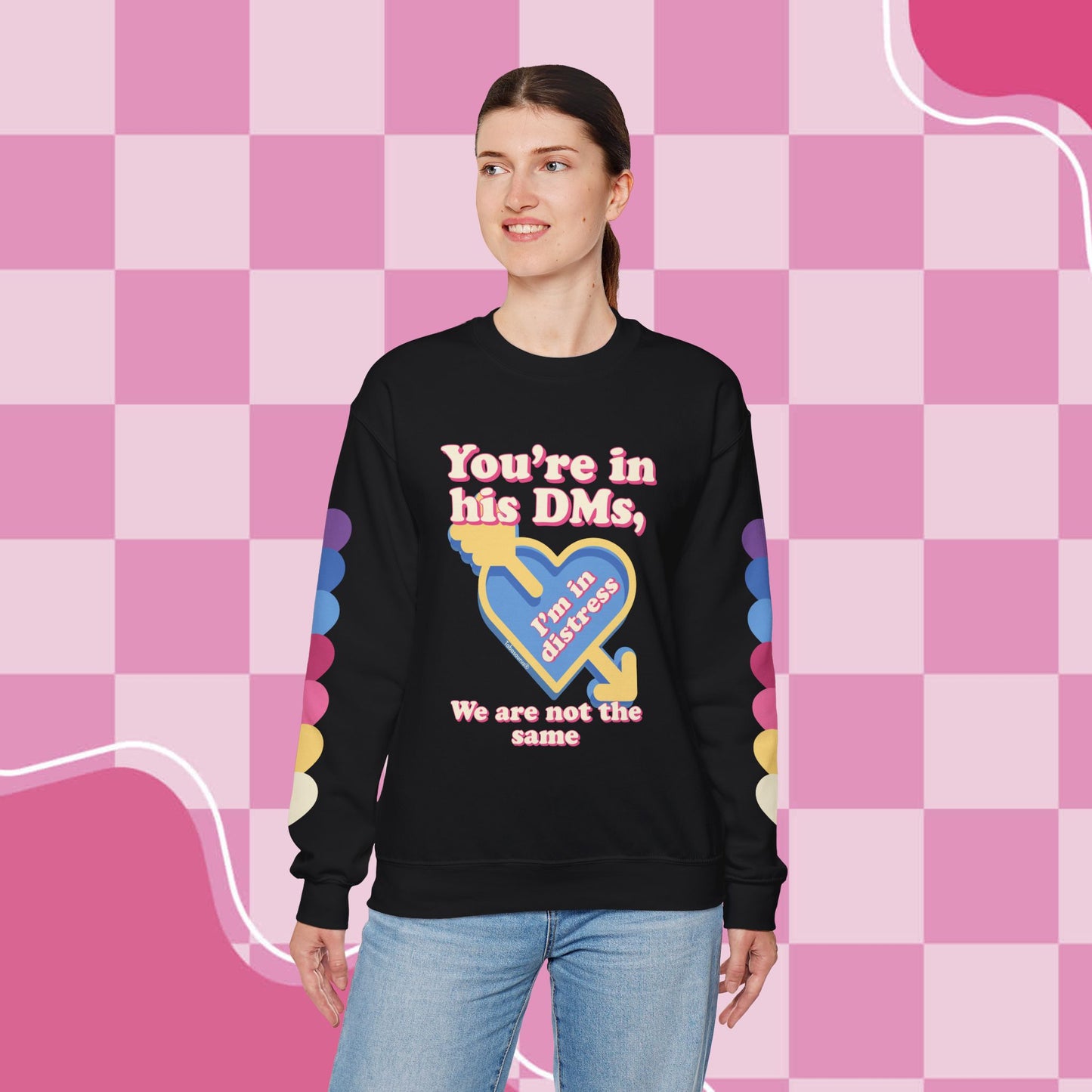 "DMs in Distress" Original Unisex Heavy Blend™ Crewneck Sweatshirt