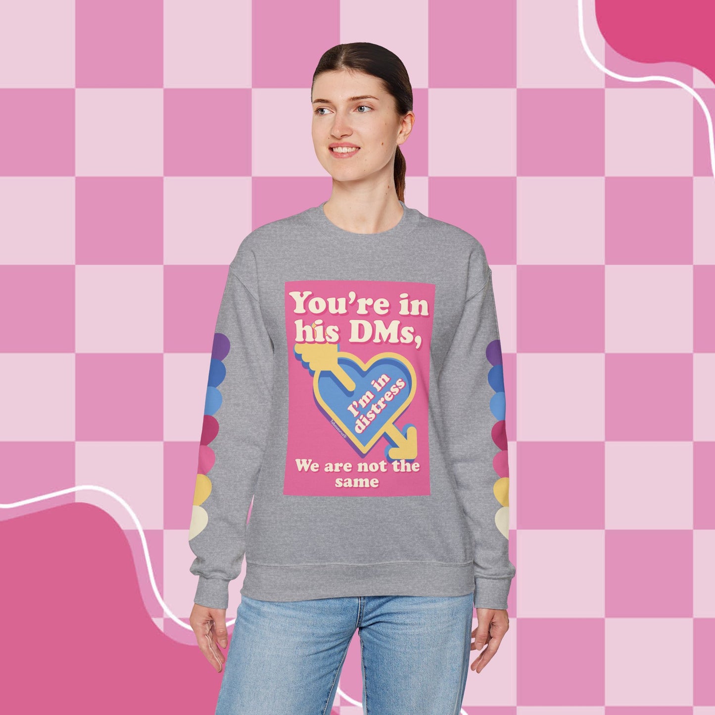 "DMs in Distress" Original Unisex Heavy Blend™ Crewneck Sweatshirt