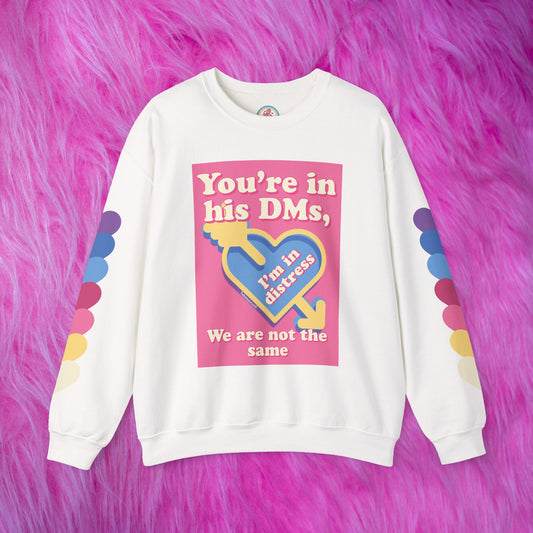 "DMs in Distress" Original Unisex Heavy Blend™ Crewneck Sweatshirt