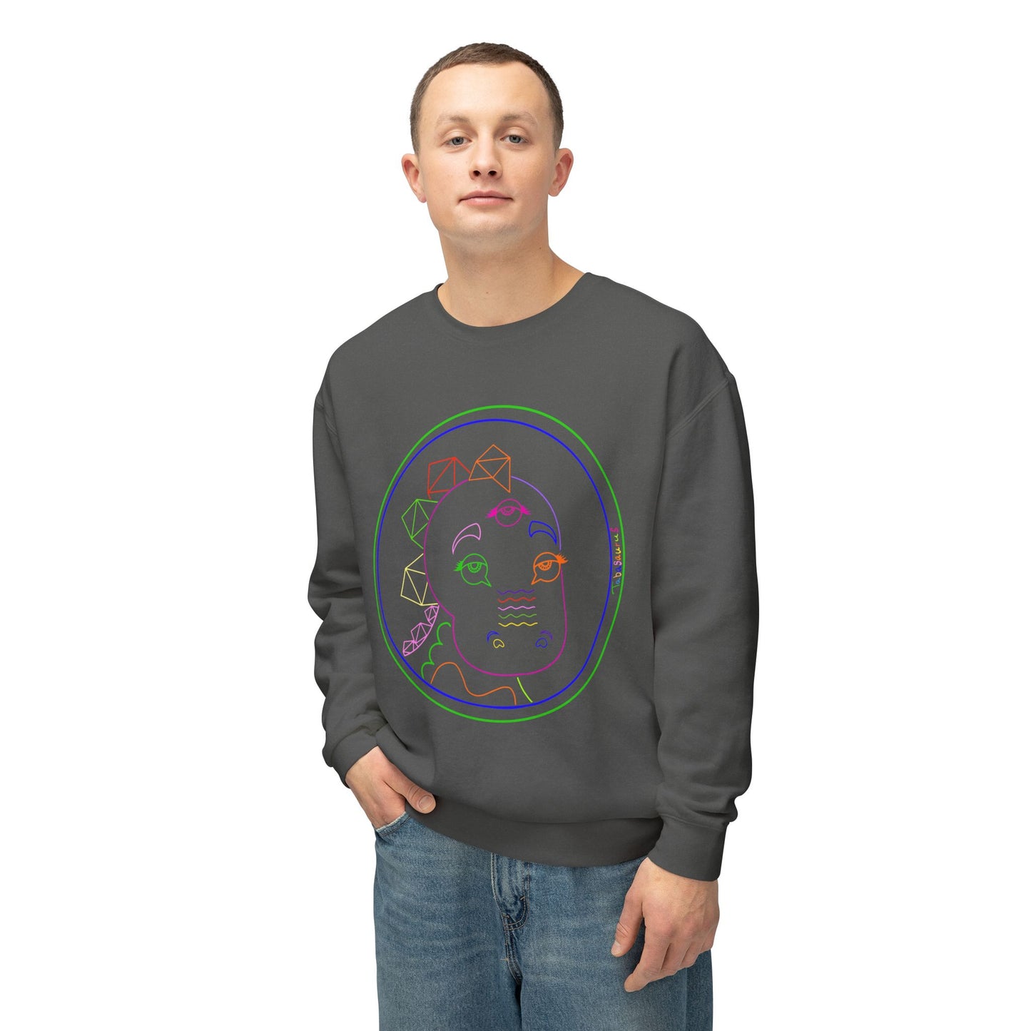 80's Neon Tabasaurus® Logo Unisex Lightweight Crewneck Sweatshirt