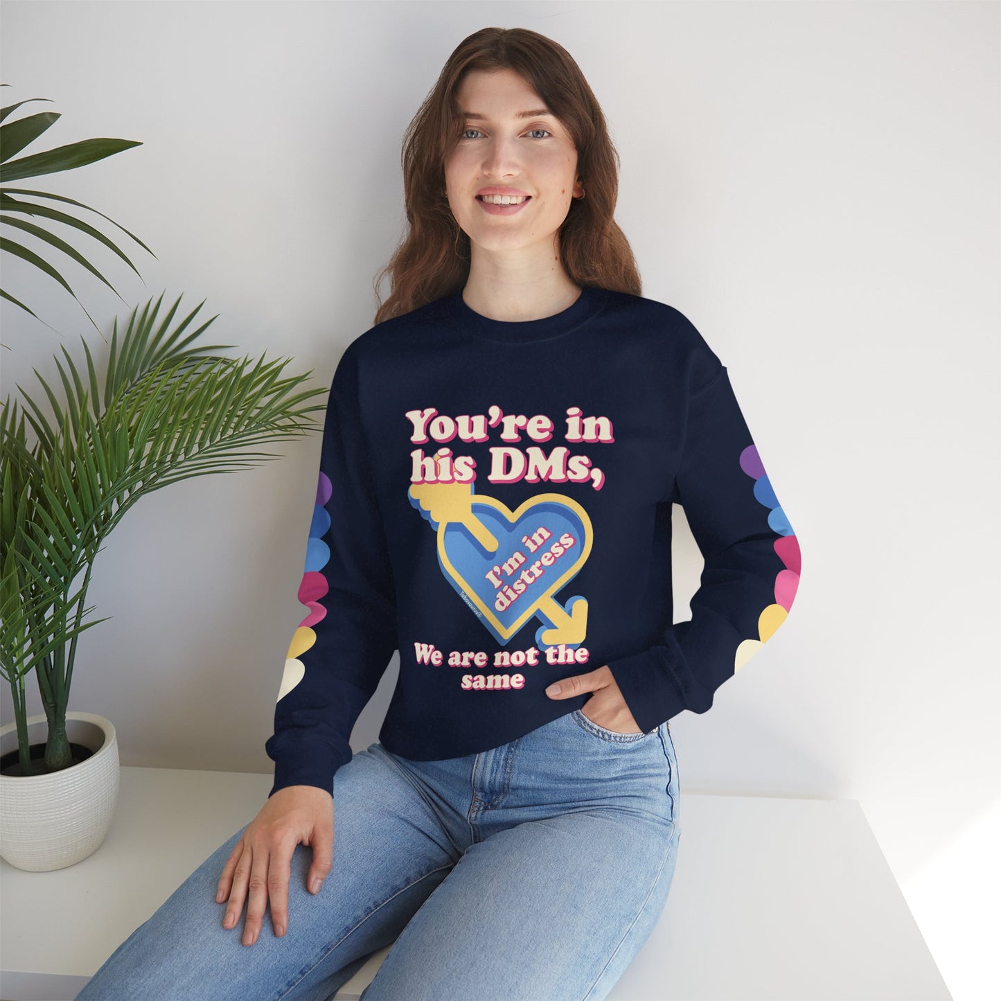 "DMs in Distress" Original Unisex Heavy Blend™ Crewneck Sweatshirt
