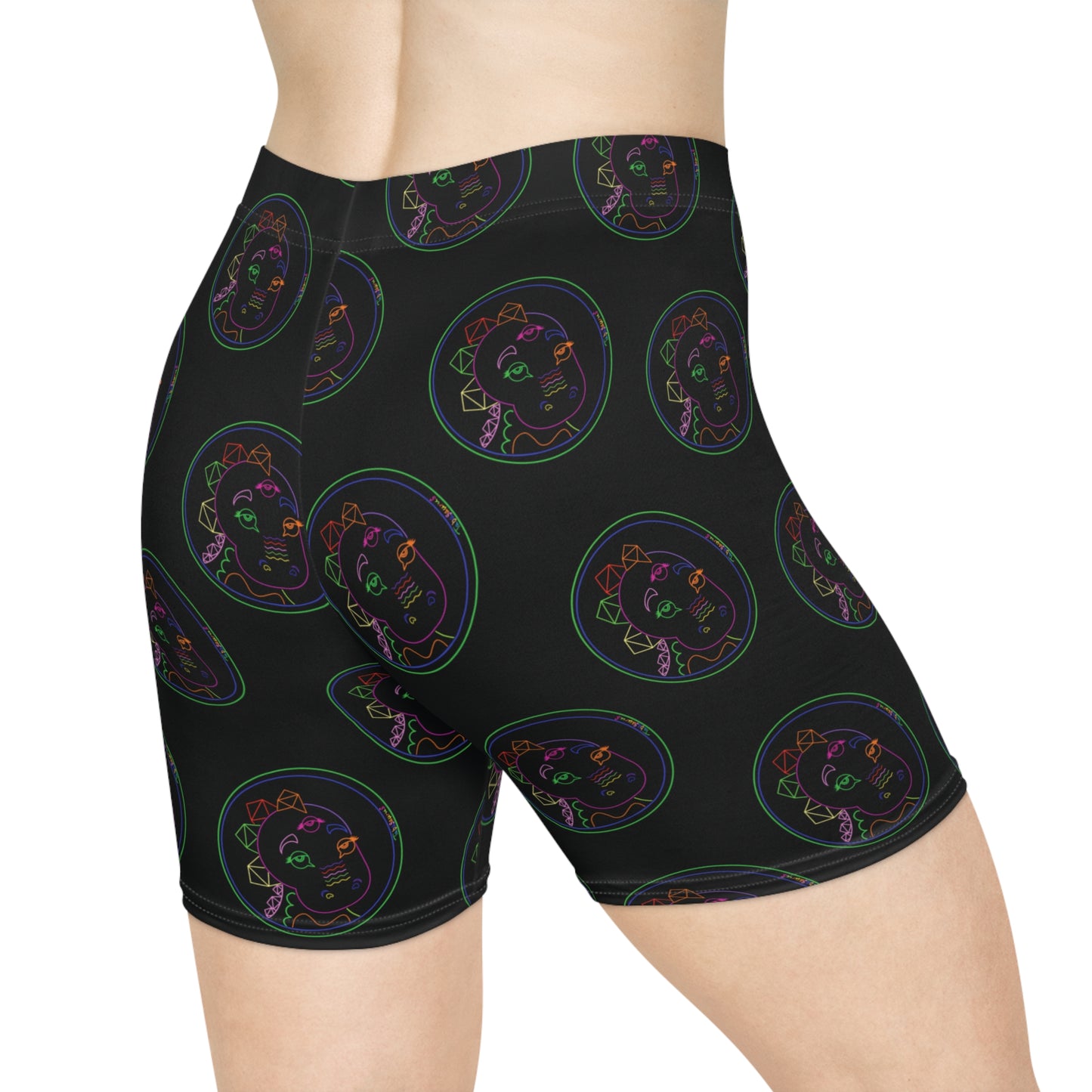 80's Neon Tabasaurus® Logo Biker Shorts