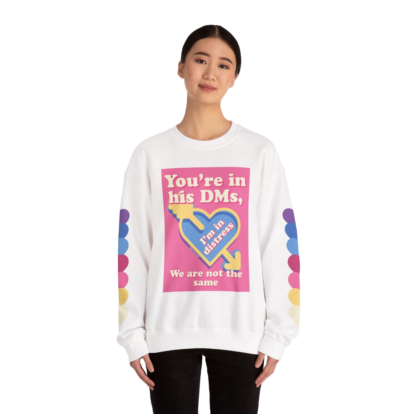 "DMs in Distress" Original Unisex Heavy Blend™ Crewneck Sweatshirt