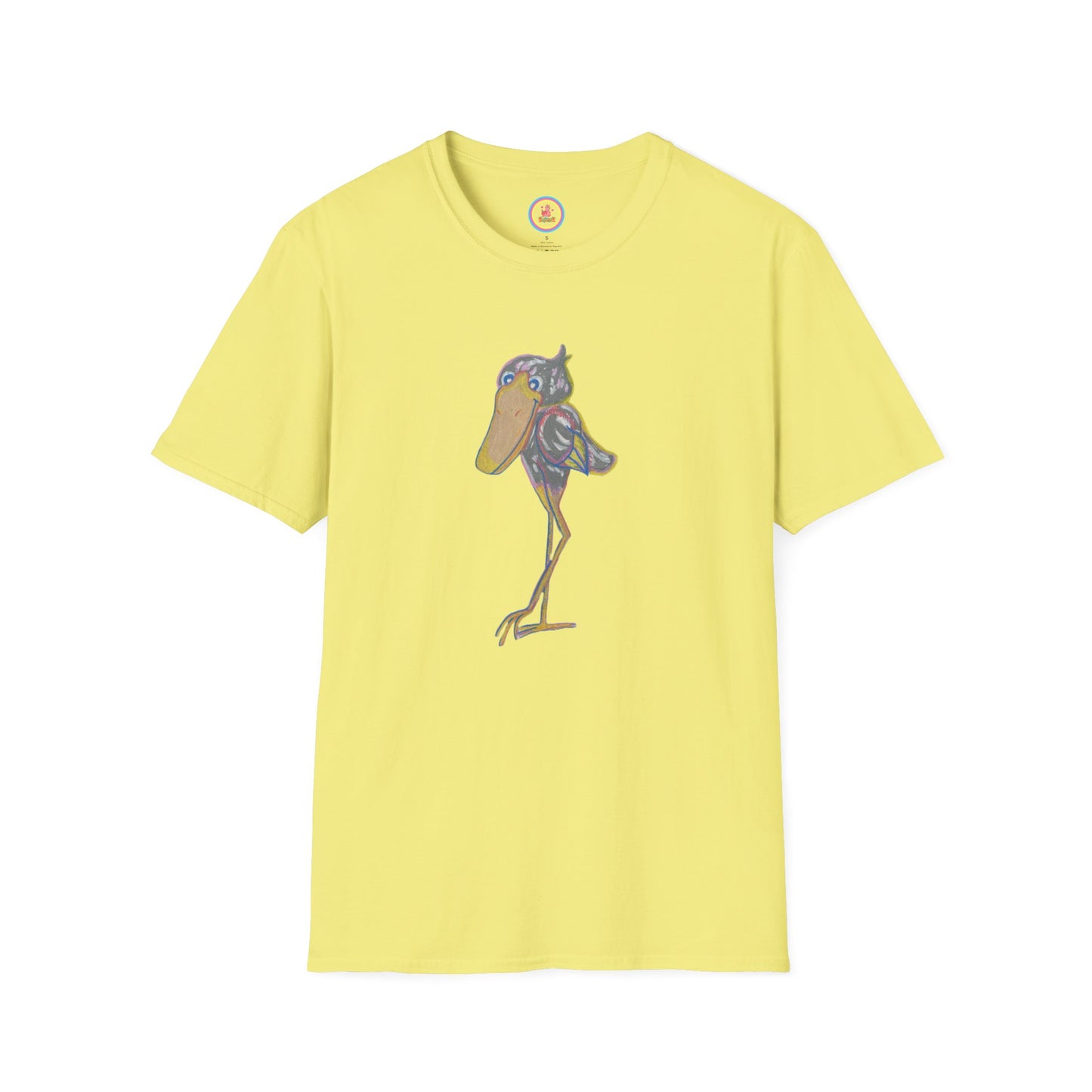 "Friendly Shoebill Stork" Unisex Softstyle T-Shirt