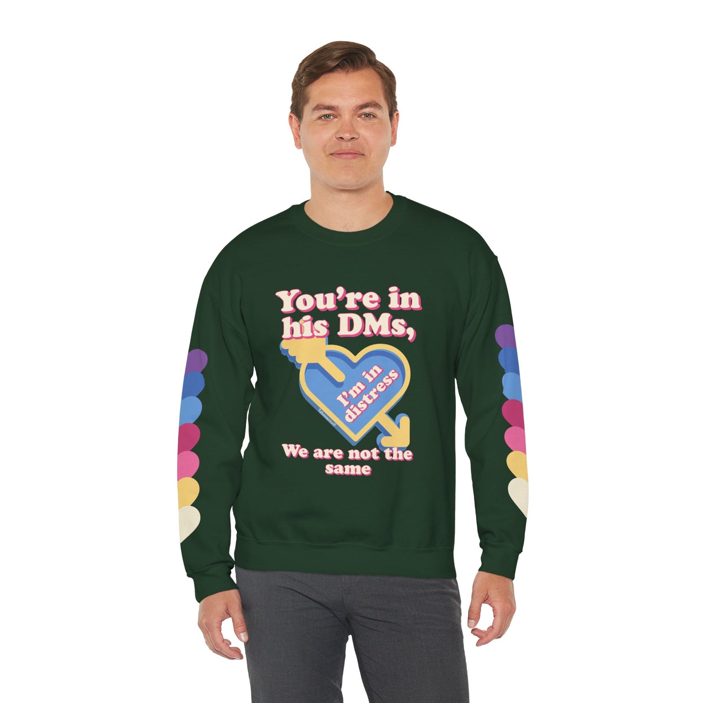 "DMs in Distress" Original Unisex Heavy Blend™ Crewneck Sweatshirt
