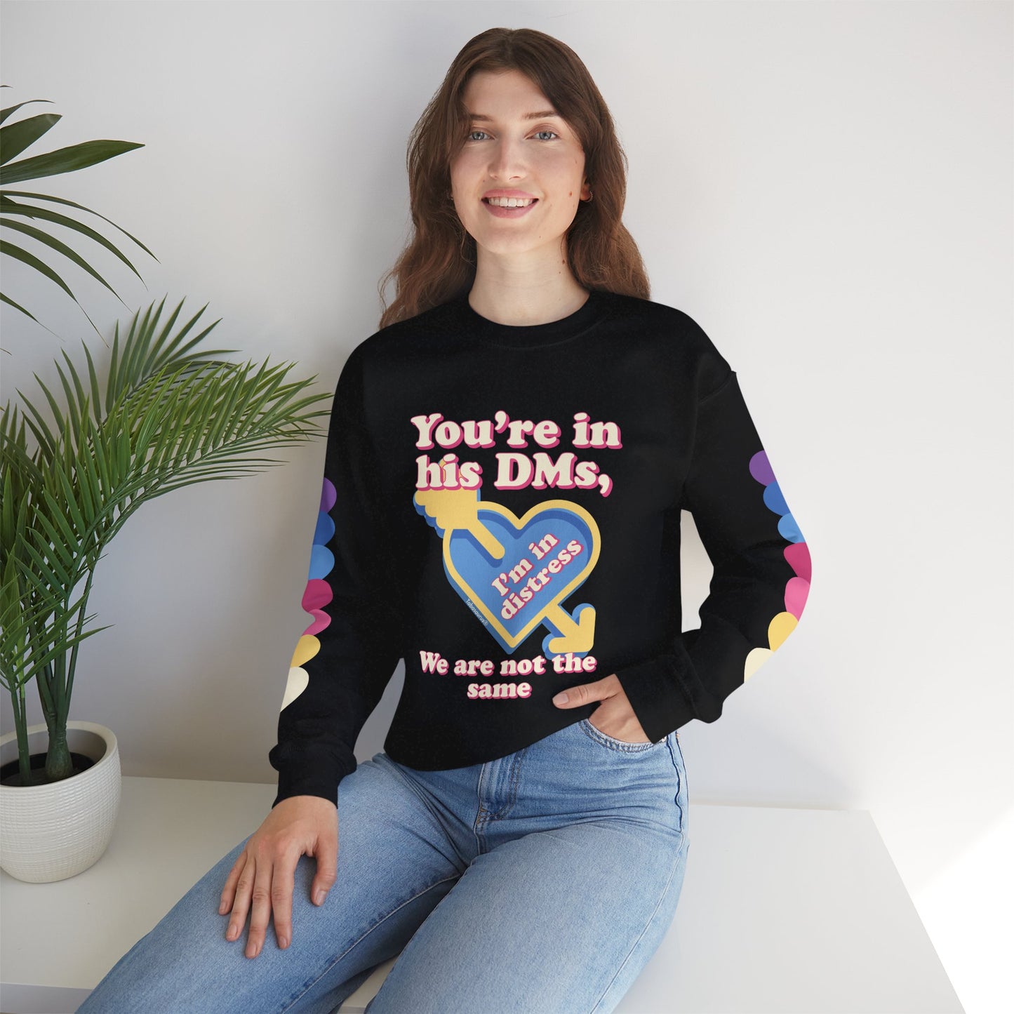 "DMs in Distress" Original Unisex Heavy Blend™ Crewneck Sweatshirt