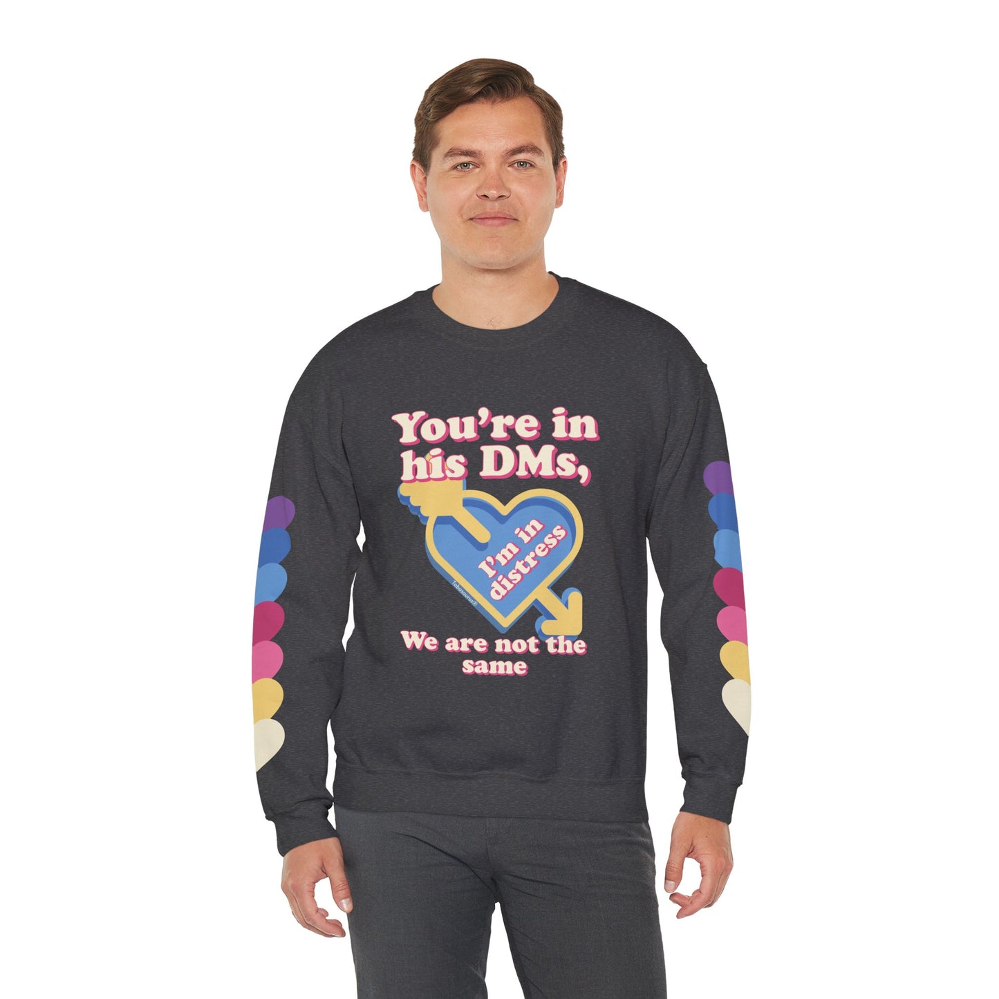 "DMs in Distress" Original Unisex Heavy Blend™ Crewneck Sweatshirt