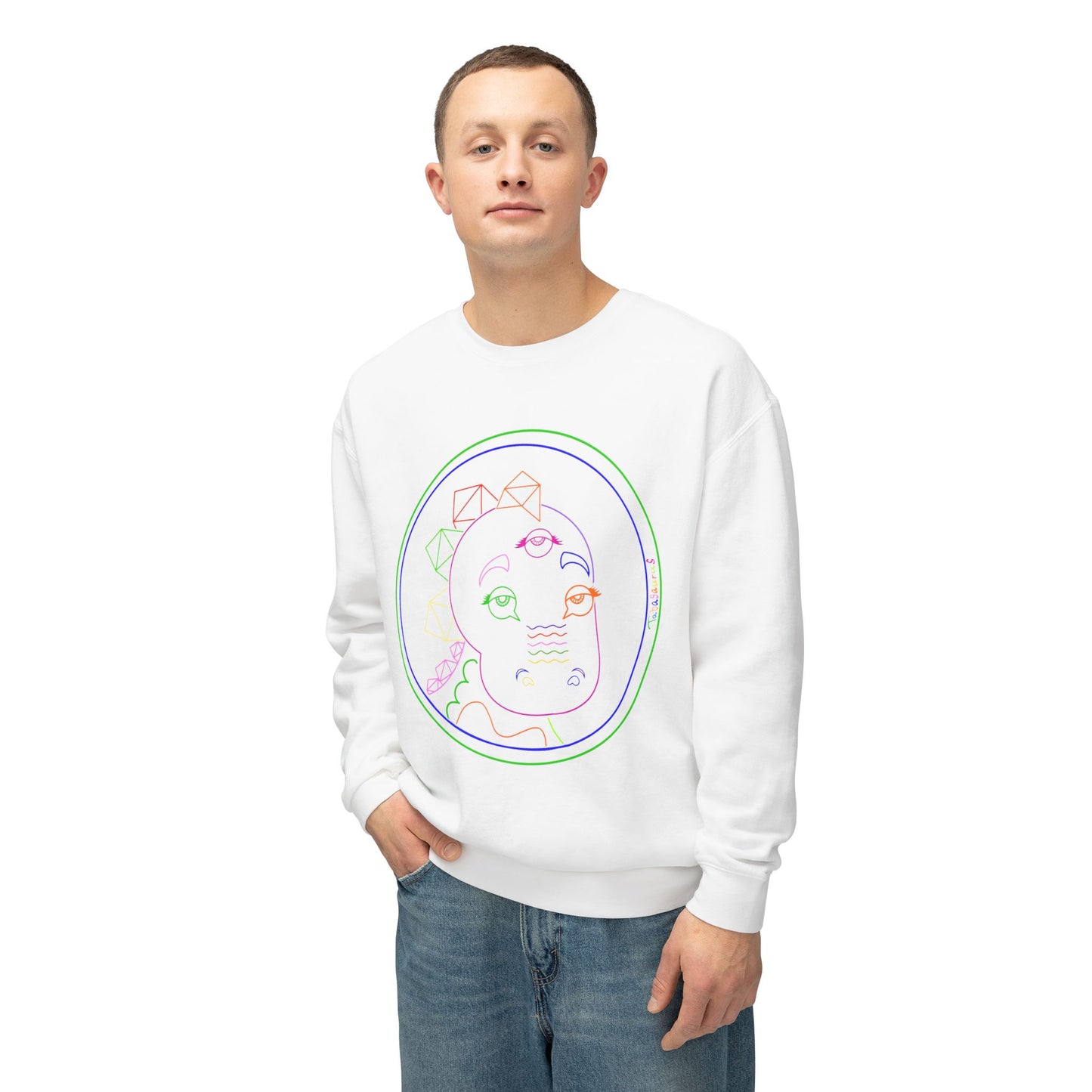 80's Neon Tabasaurus® Logo Unisex Lightweight Crewneck Sweatshirt