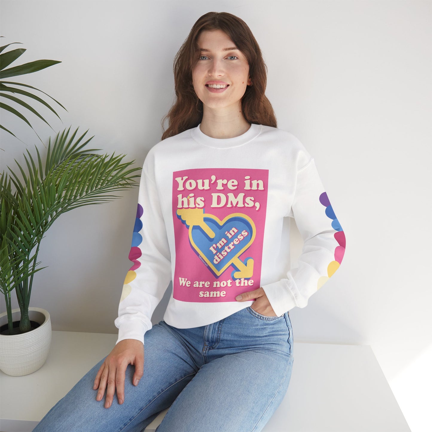 "DMs in Distress" Original Unisex Heavy Blend™ Crewneck Sweatshirt