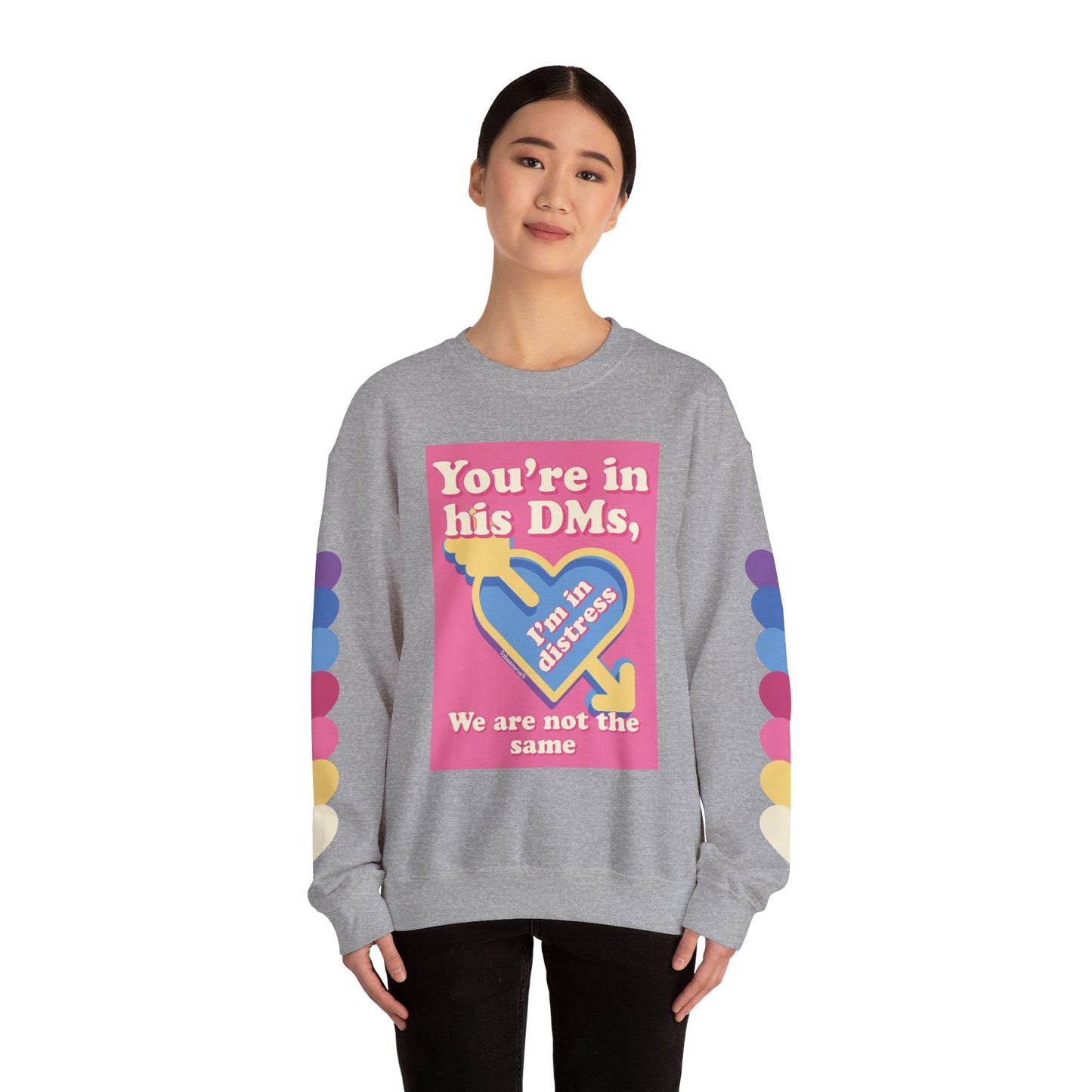 "DMs in Distress" Original Unisex Heavy Blend™ Crewneck Sweatshirt