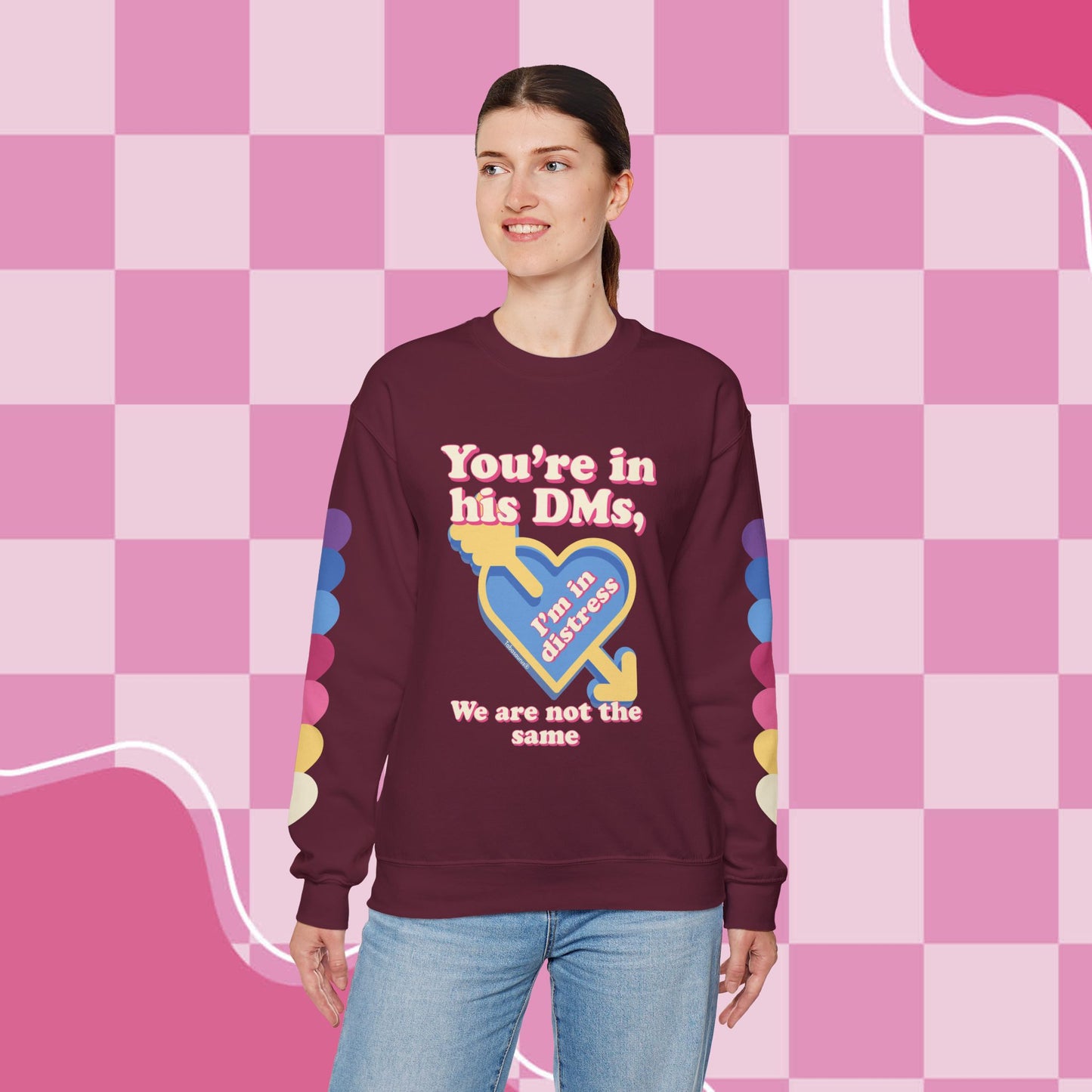 "DMs in Distress" Original Unisex Heavy Blend™ Crewneck Sweatshirt