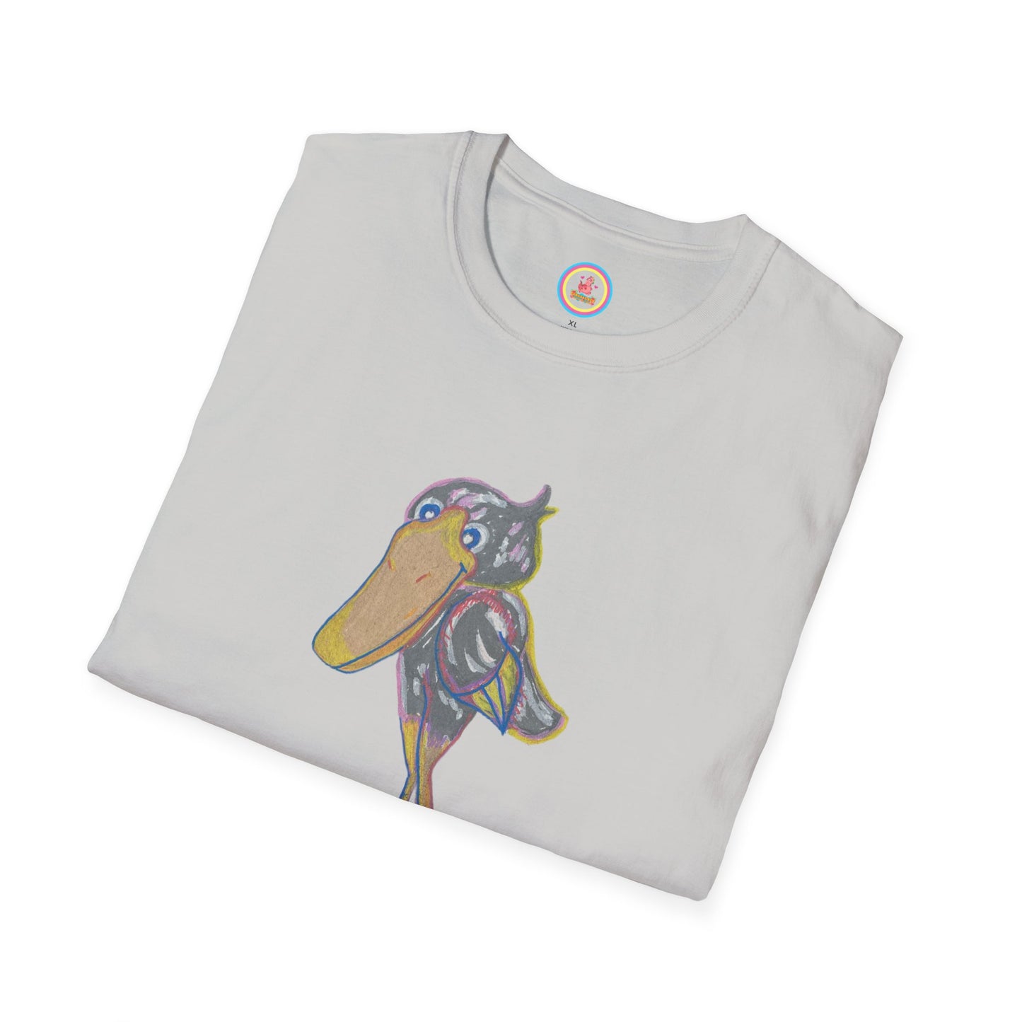 "Friendly Shoebill Stork" Unisex Softstyle T-Shirt